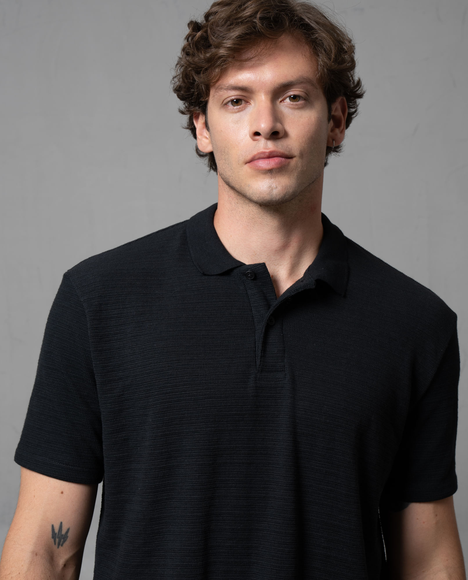 Polo en tela con textura para hombre