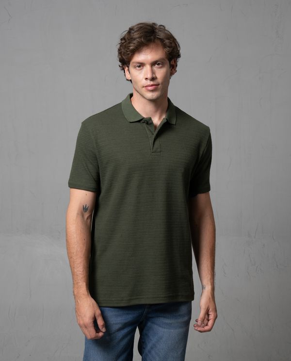 Polo en tela con textura para hombre