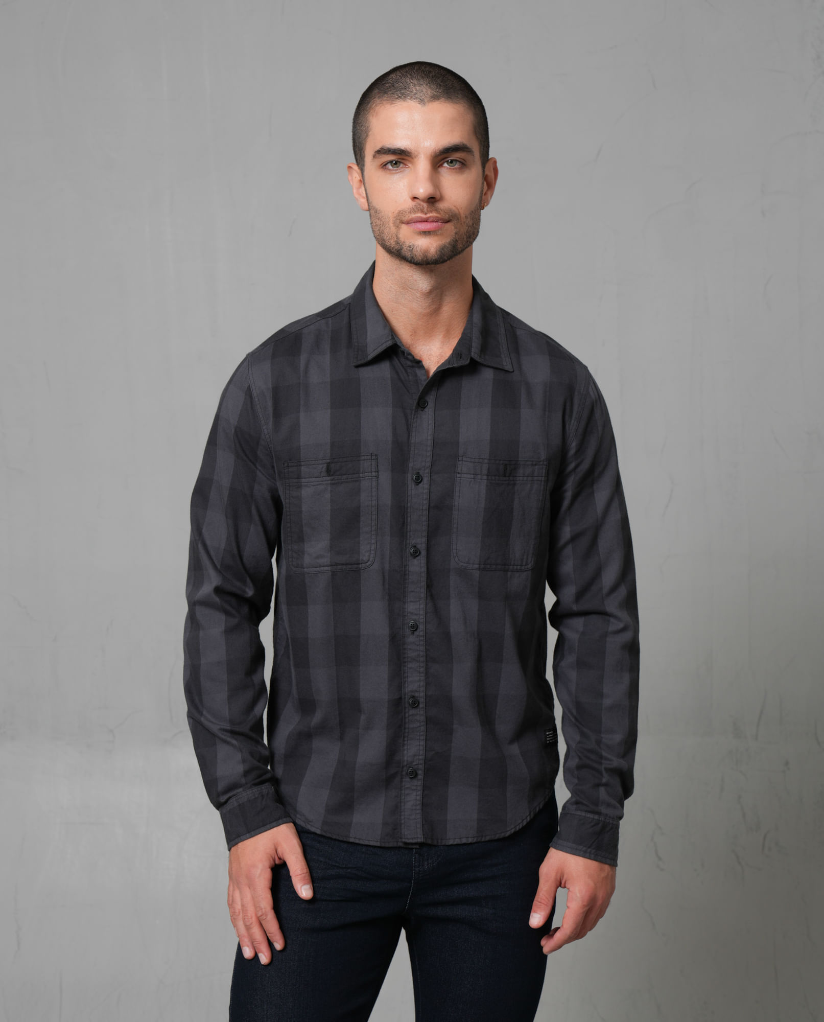 Camisa manga larga tipo leñadora para hombre