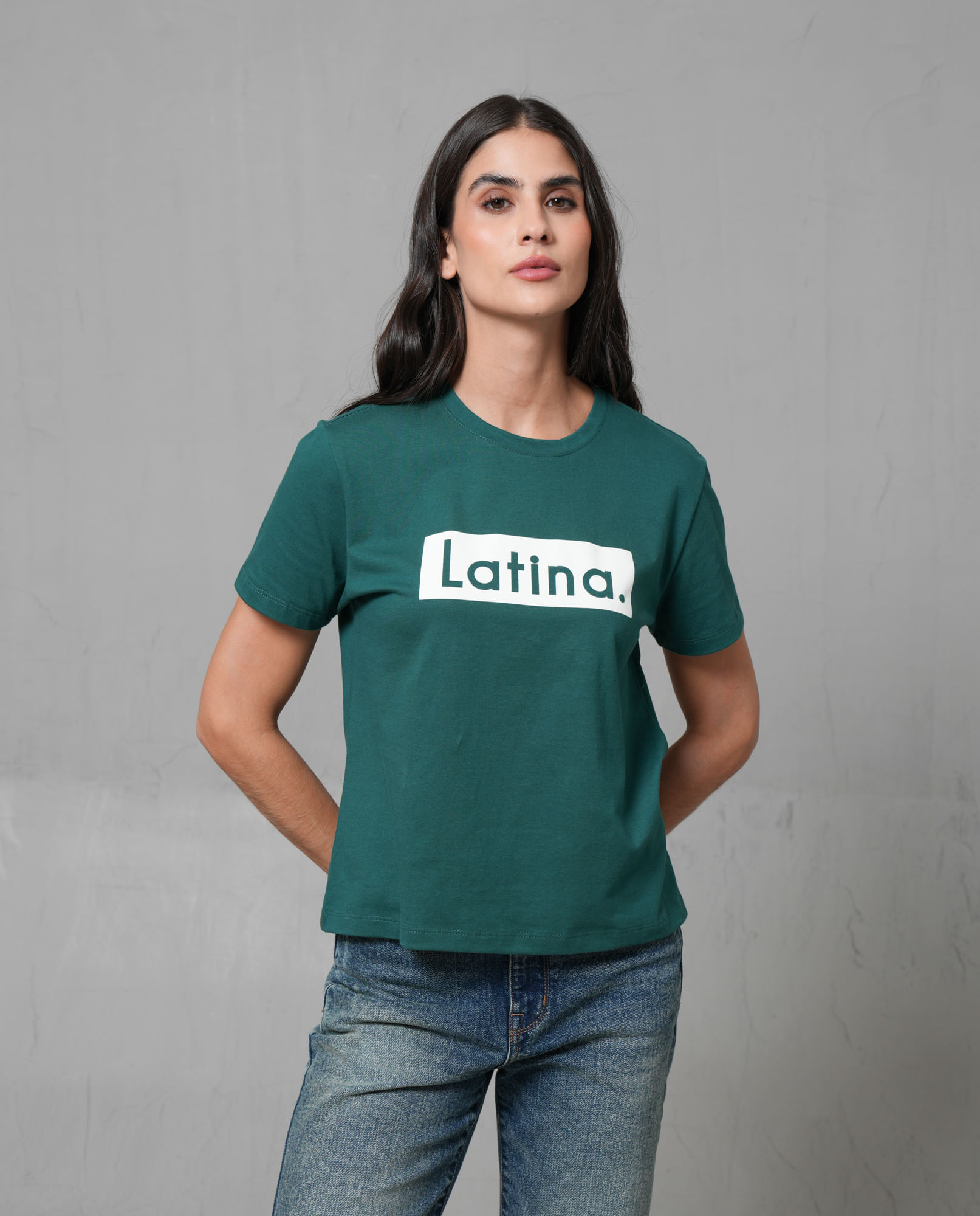 Camiseta manga corta con estampado para mujer