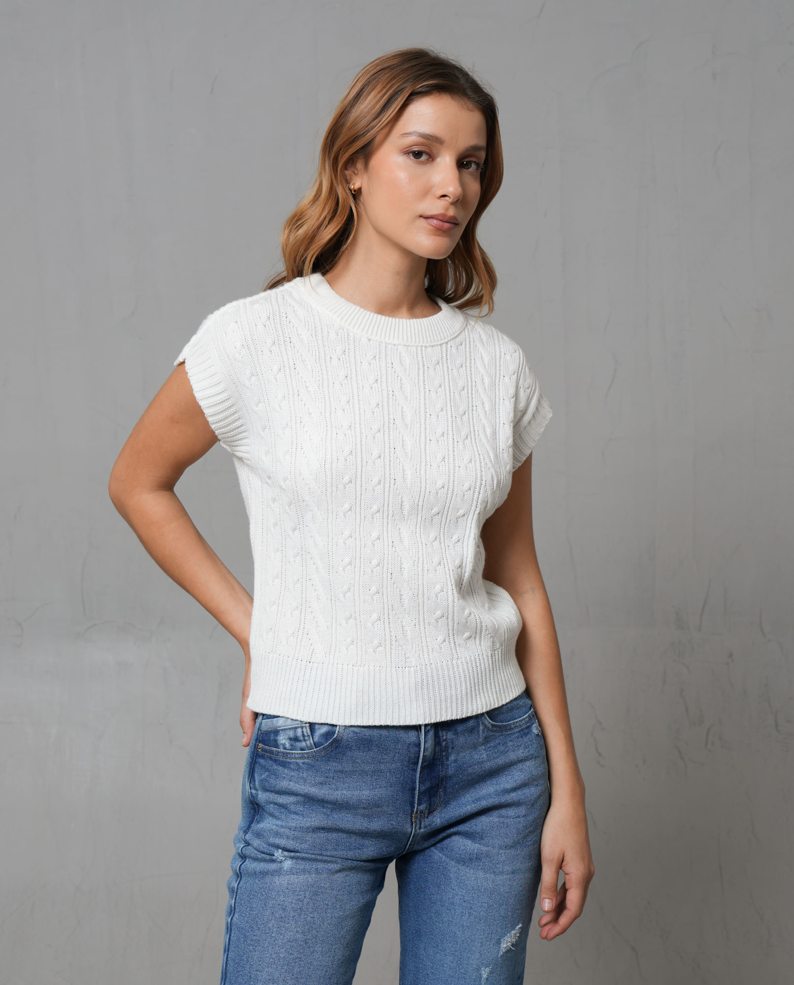 Chaleco con detalles de brillo para mujer