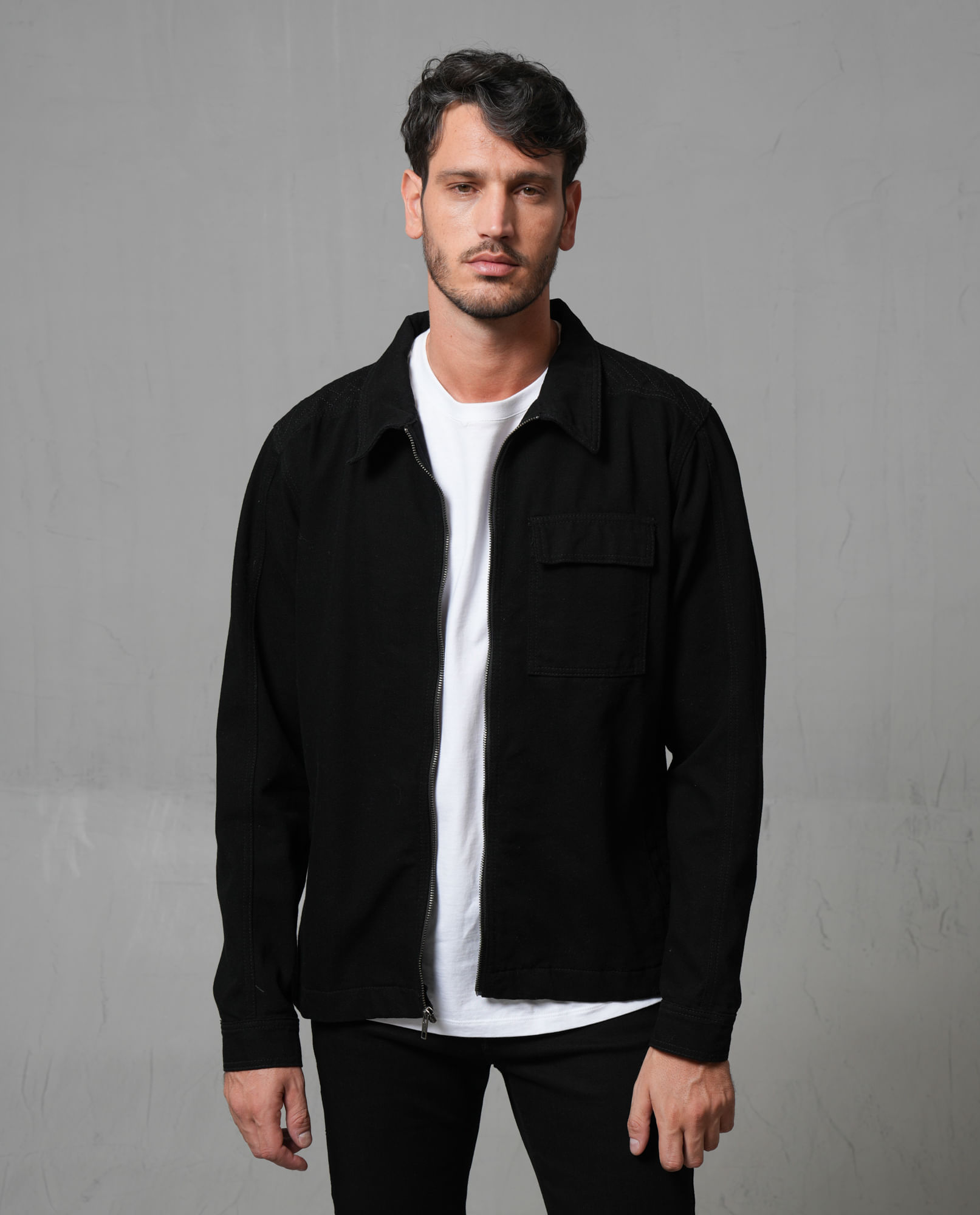 Chaqueta black denim para hombre