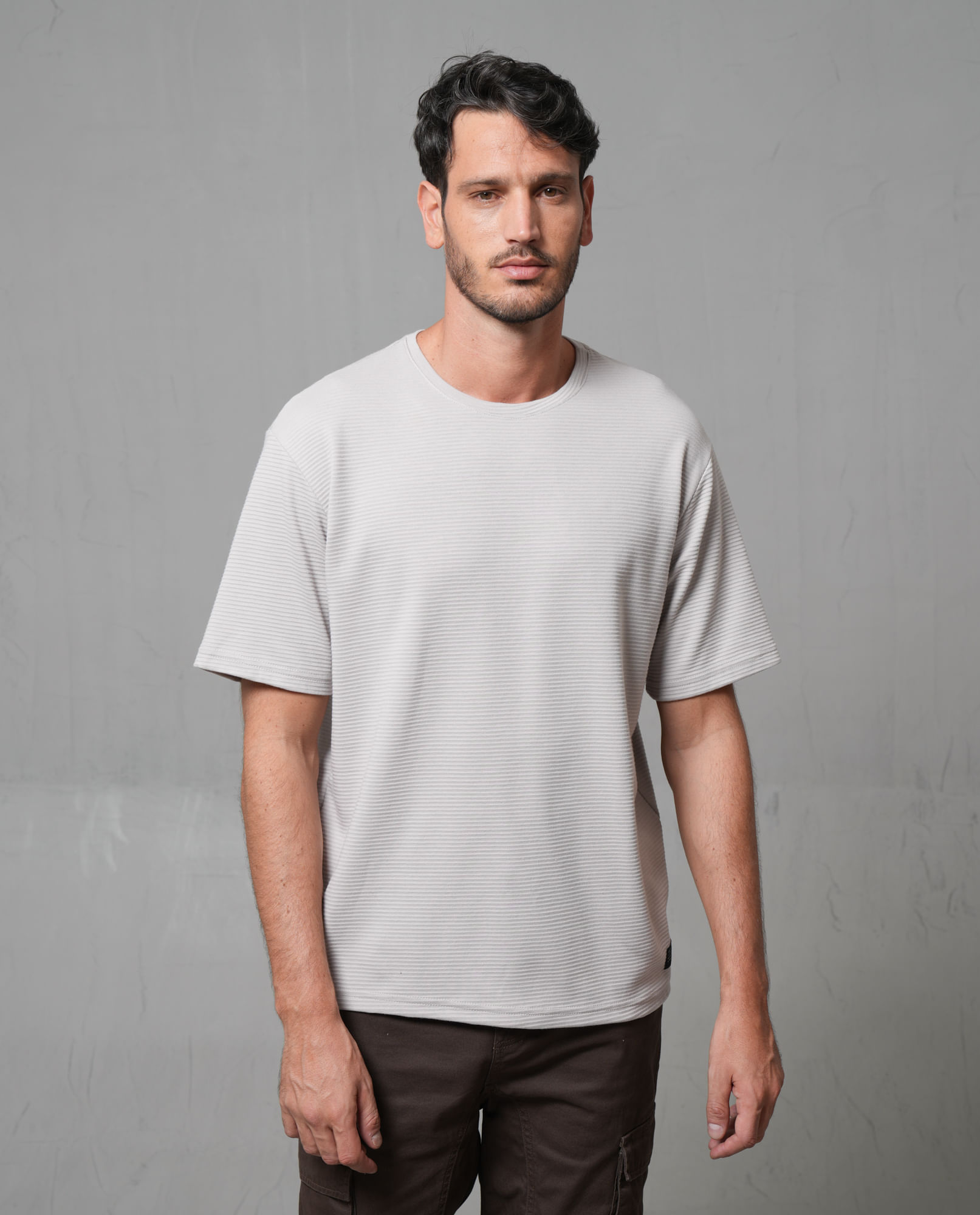 Camiseta oversize con textura para hombre