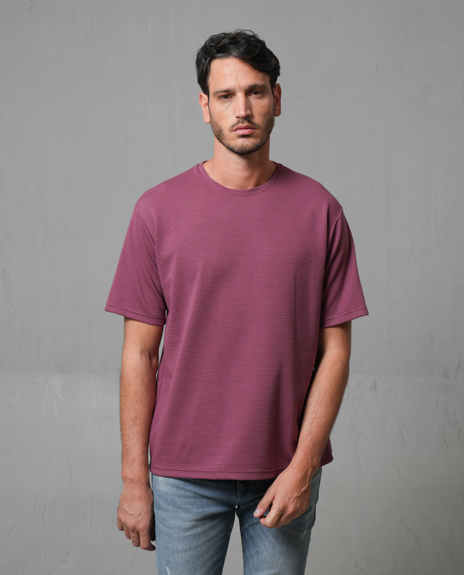Camiseta oversize con textura para hombre