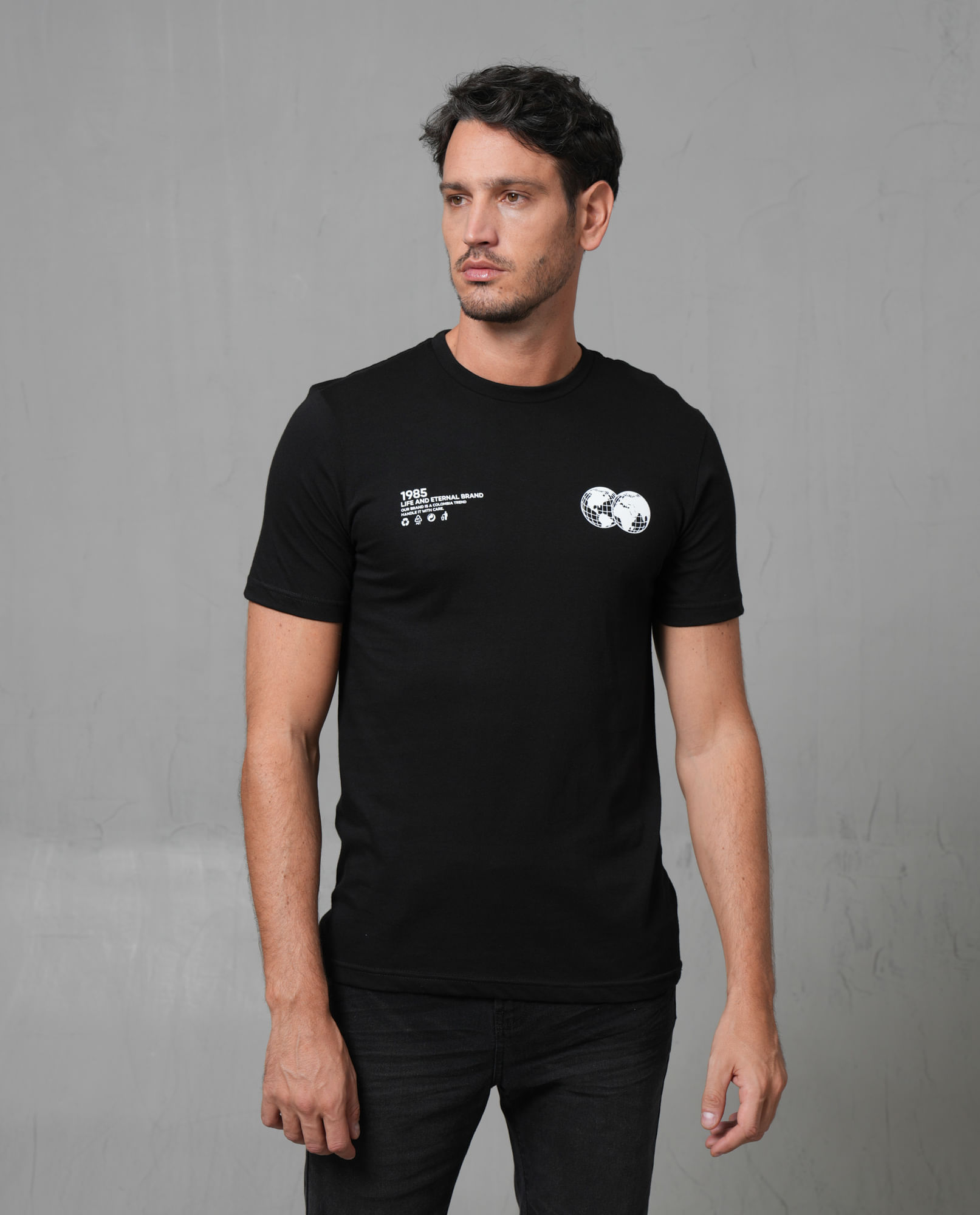 Camiseta manga corta con mini prints para hombre