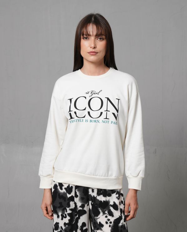Buzo estampado en frente para mujer