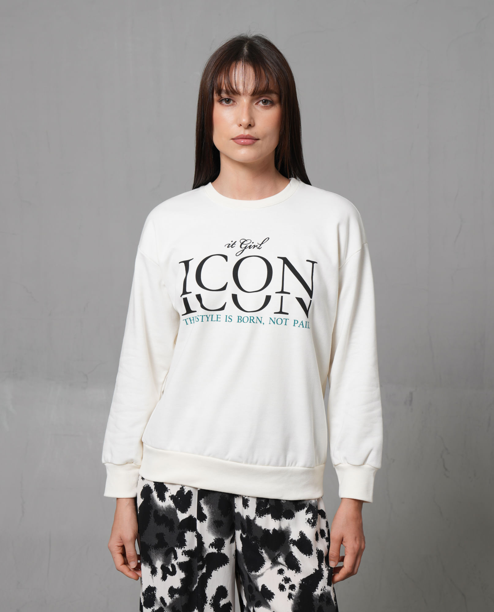 Buzo estampado en frente para mujer