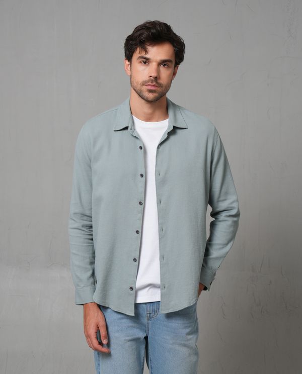 Camisa manga larga con textura para hombre