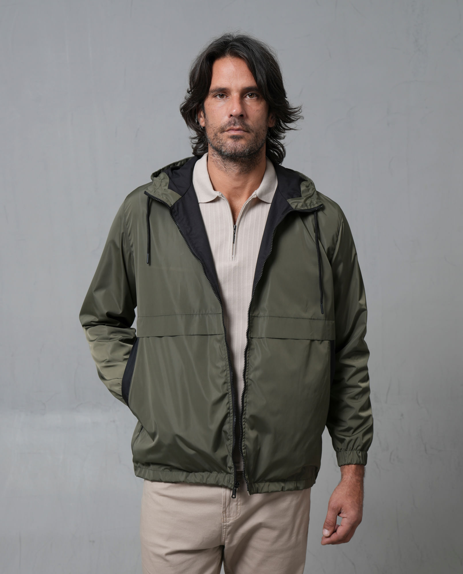 Chaqueta con cierre frontal para hombre