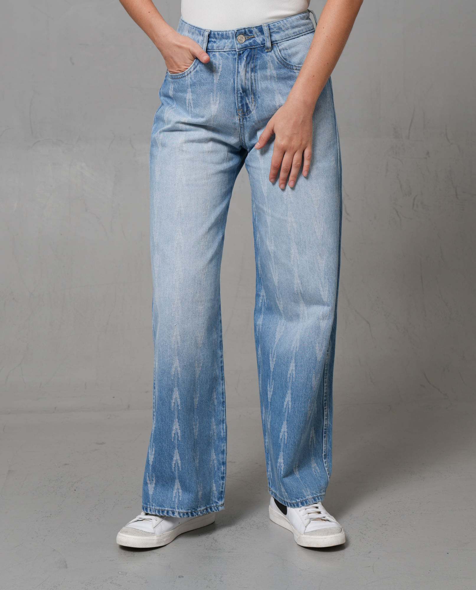 Jean Wide Leg tono medio para mujer