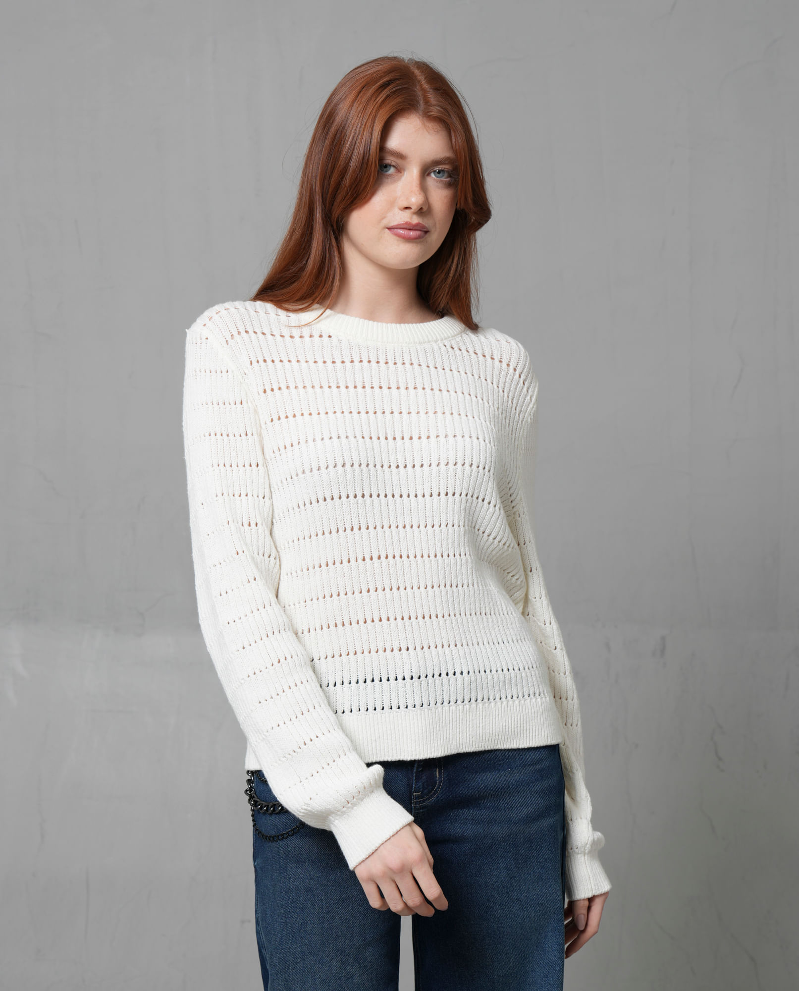 Buzo tejido con textura para mujer