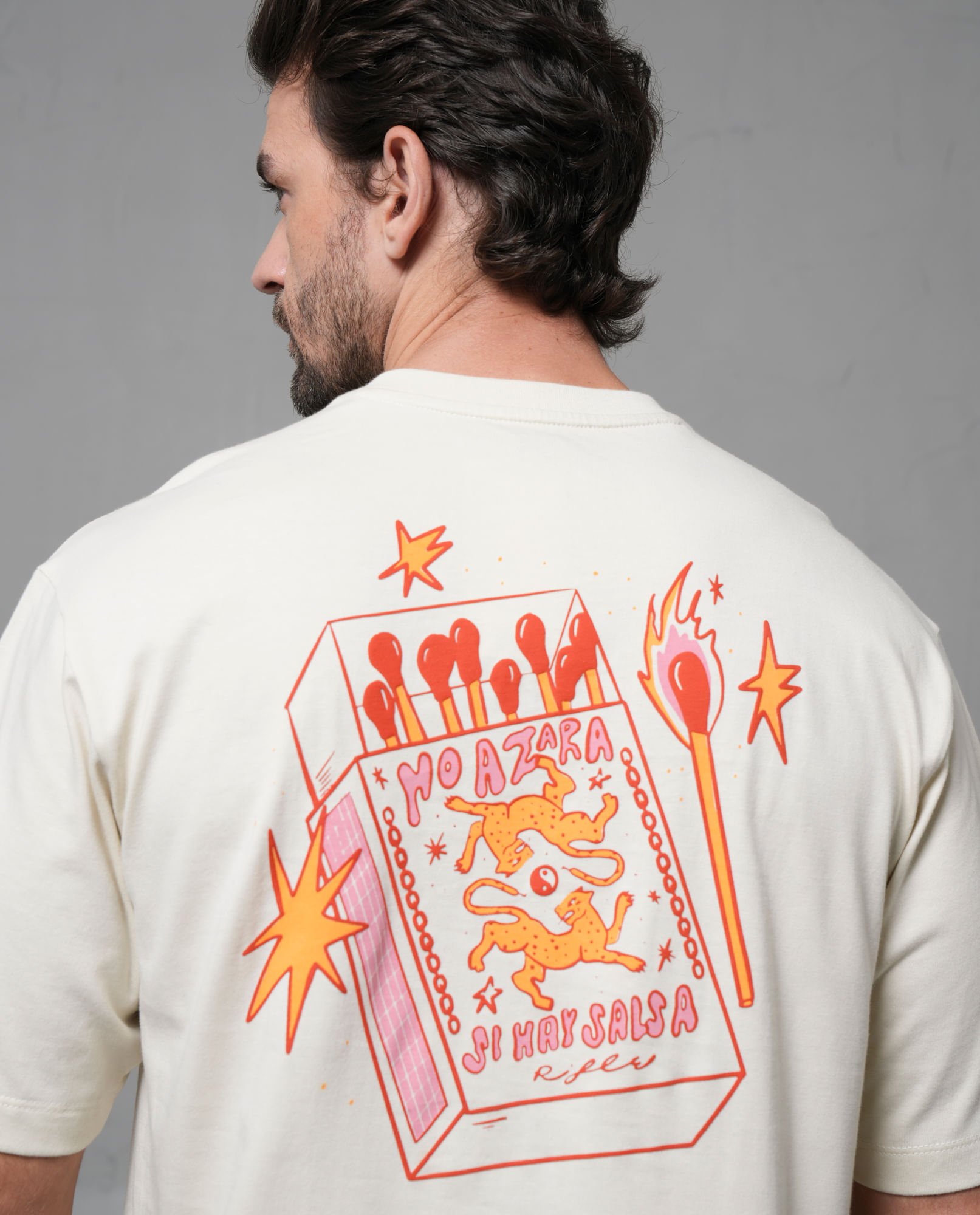 Camiseta Oversize con estampado en espalda para hombre