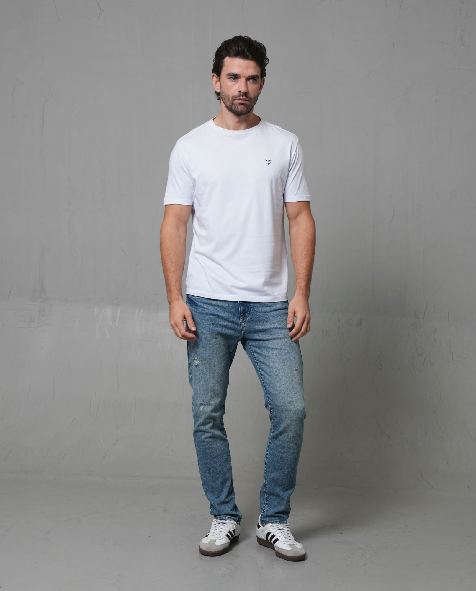 Jean Super Slim tono claro cinco bolsillos para hombre