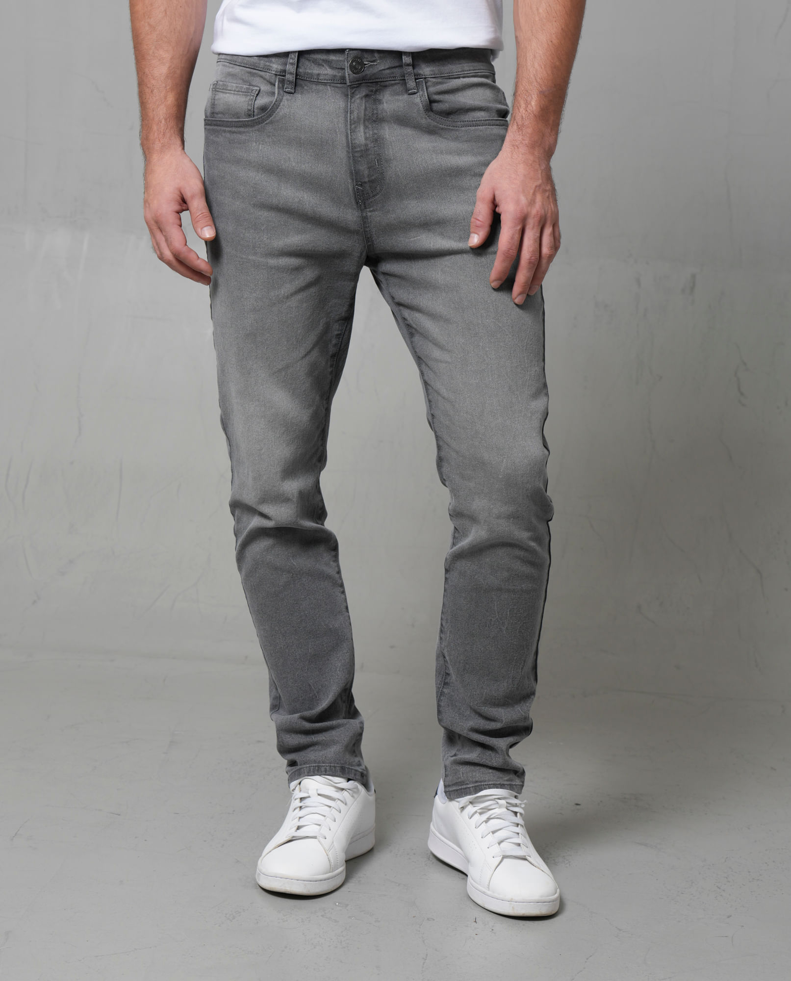 Jean Slim tiro medio con cinco bolsillos para hombre