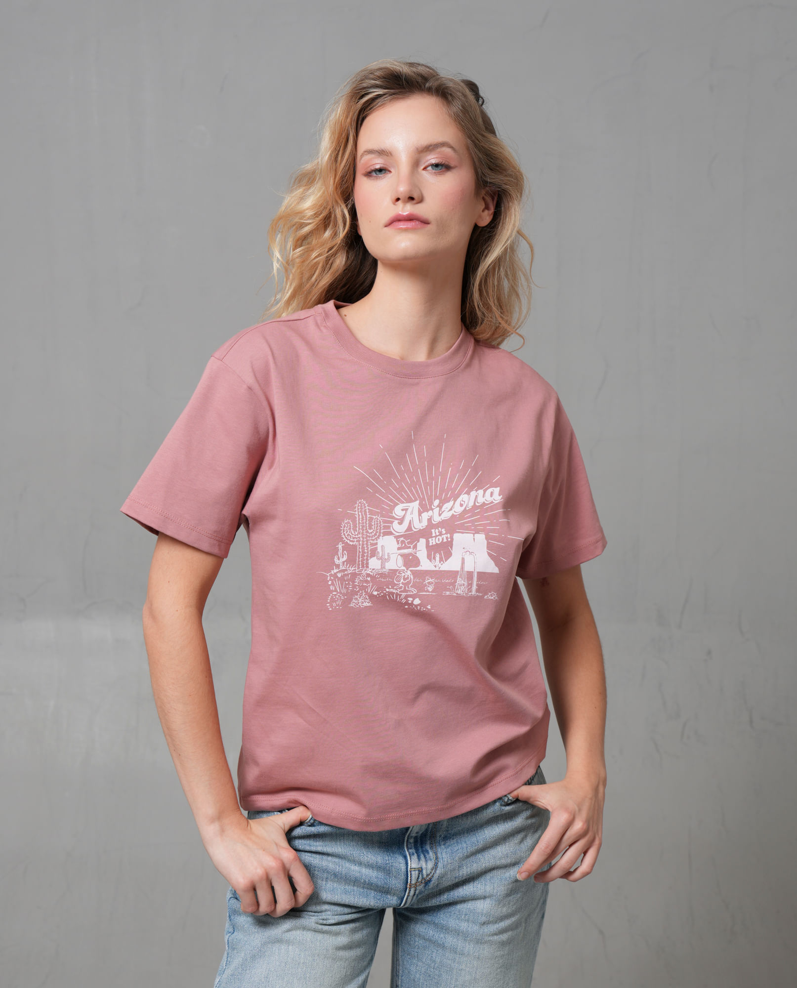 Camiseta con estampado en frente para mujer