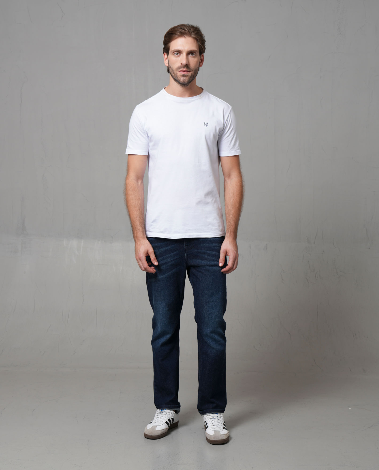 Jean Straight tiro clásico azul oscuro para hombre