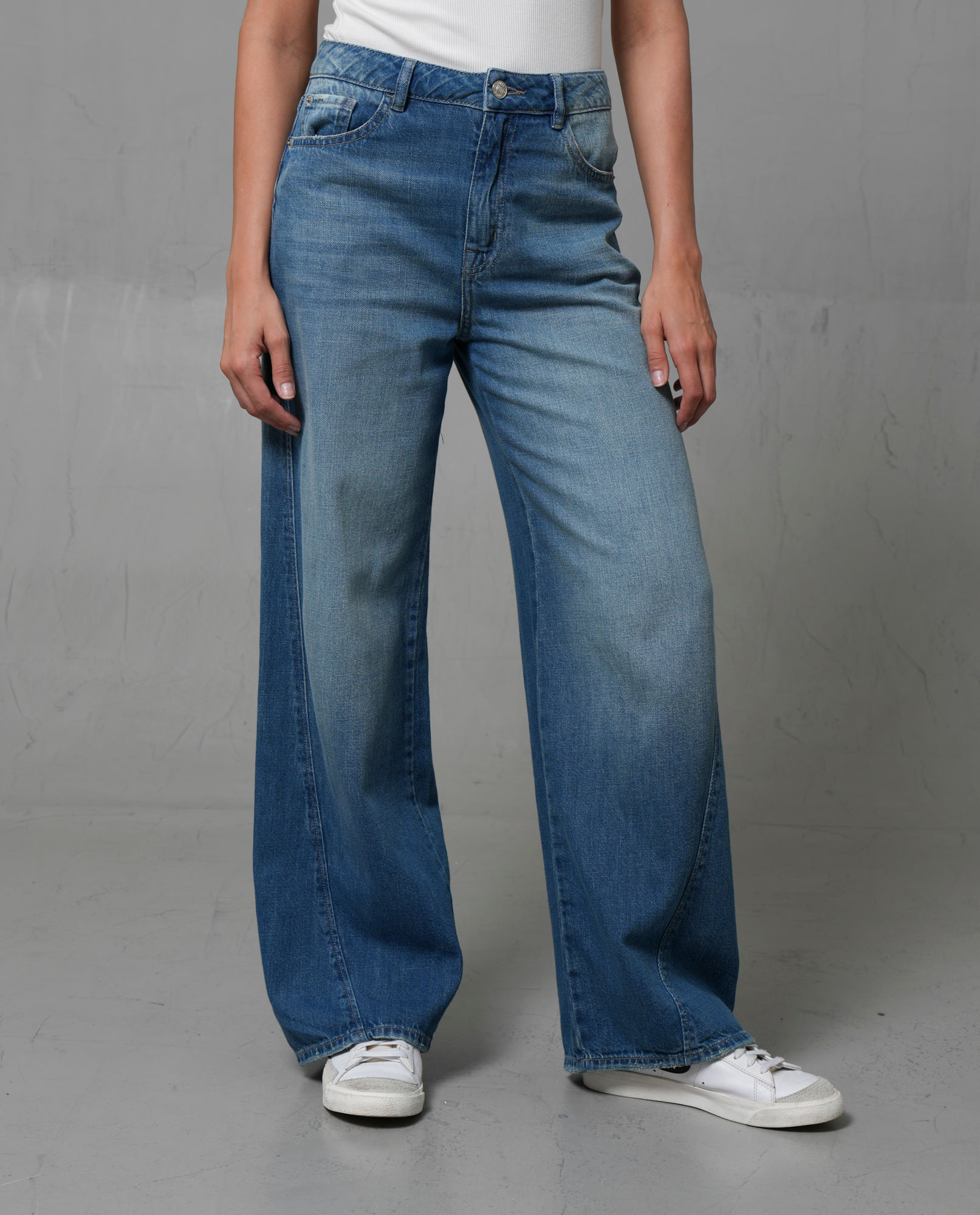 Jean Wide Leg tiro estándar para mujer