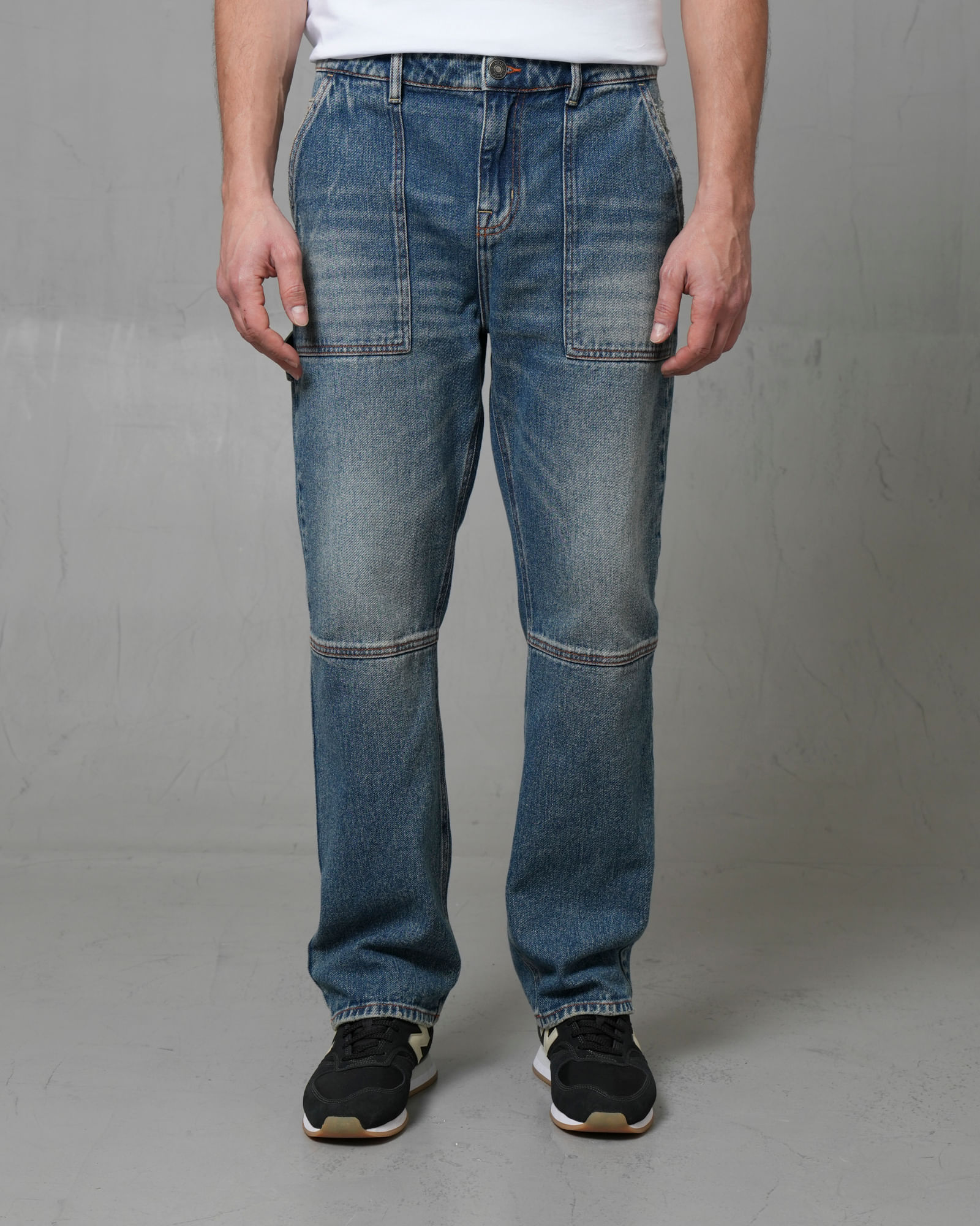 Jean Trendy tono medio para hombre