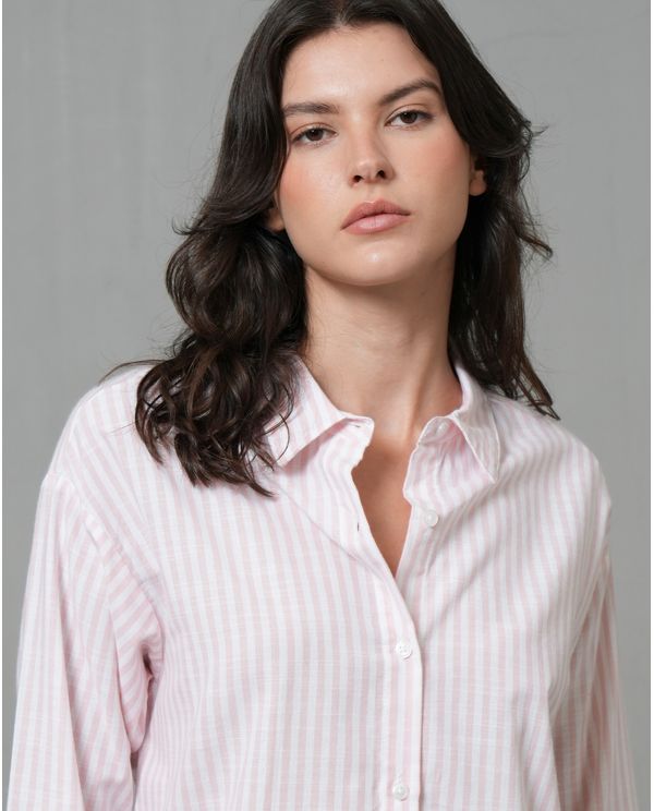 Camisa icónica con diseño preteñido a rayas para mujer