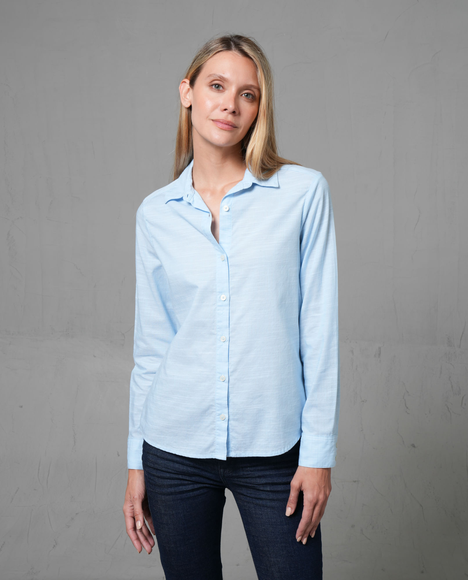 Camisa icónica con diseño preteñido a rayas para mujer