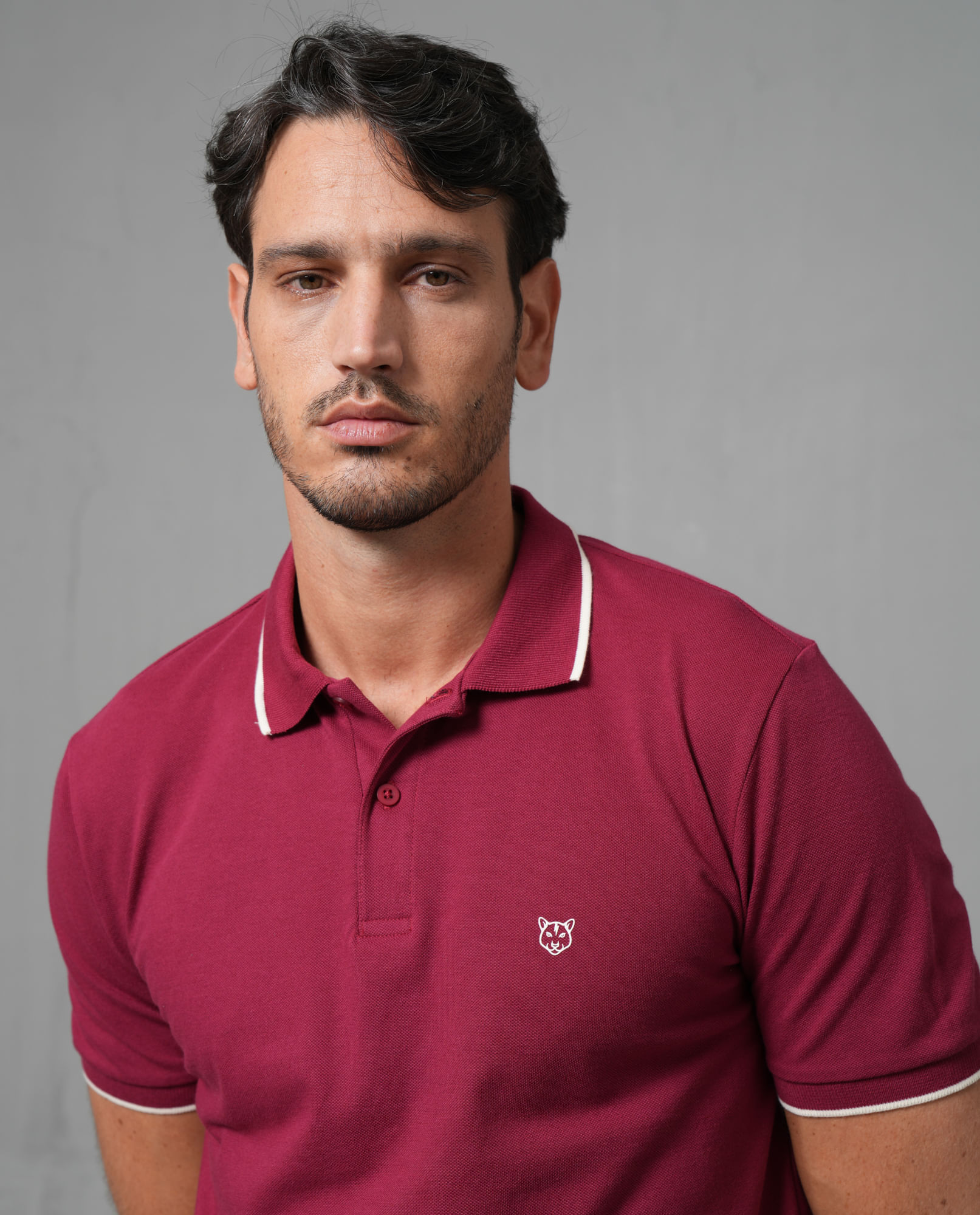 Polo manga corta con puma estampado para hombre