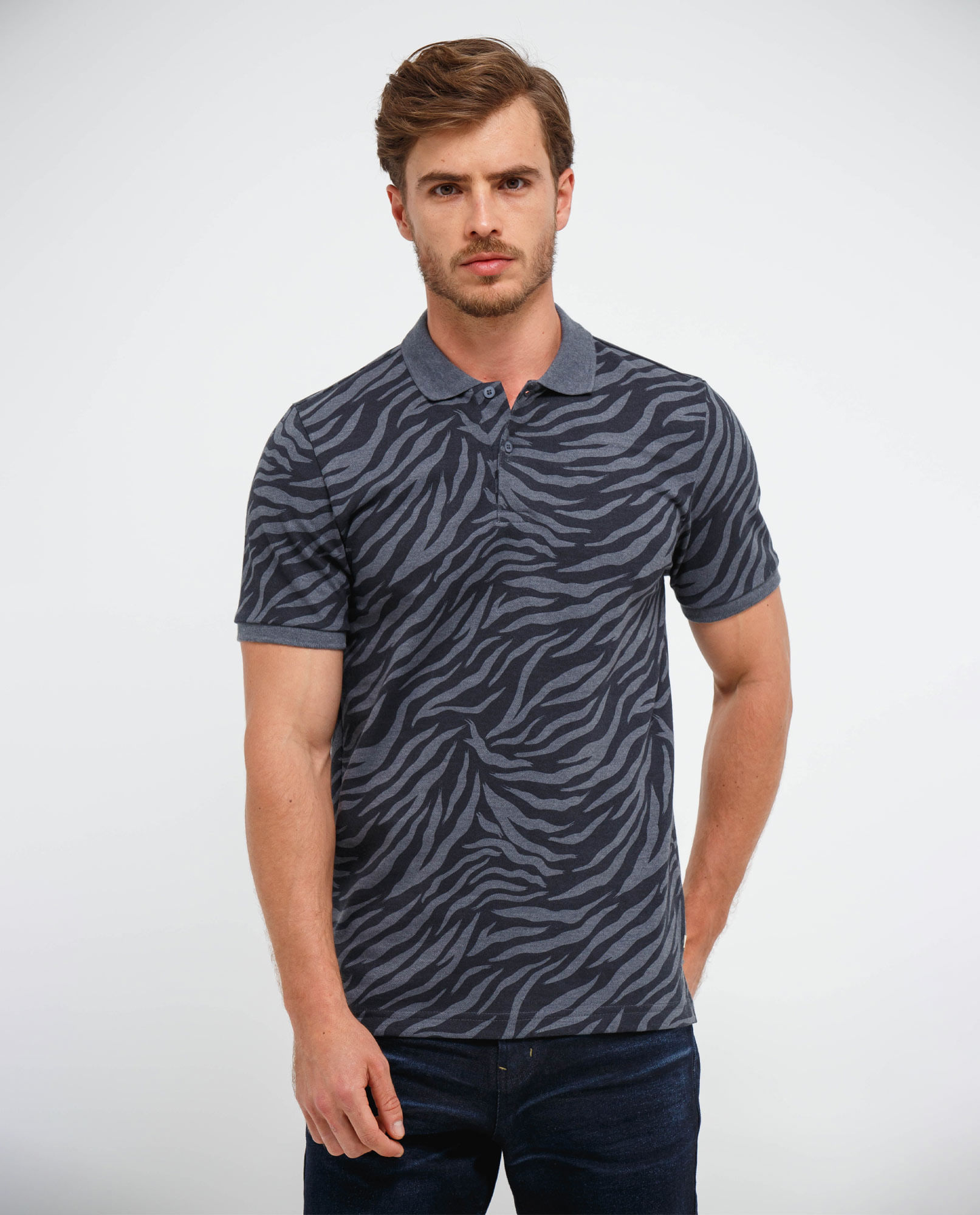 Polo en animal print para hombre