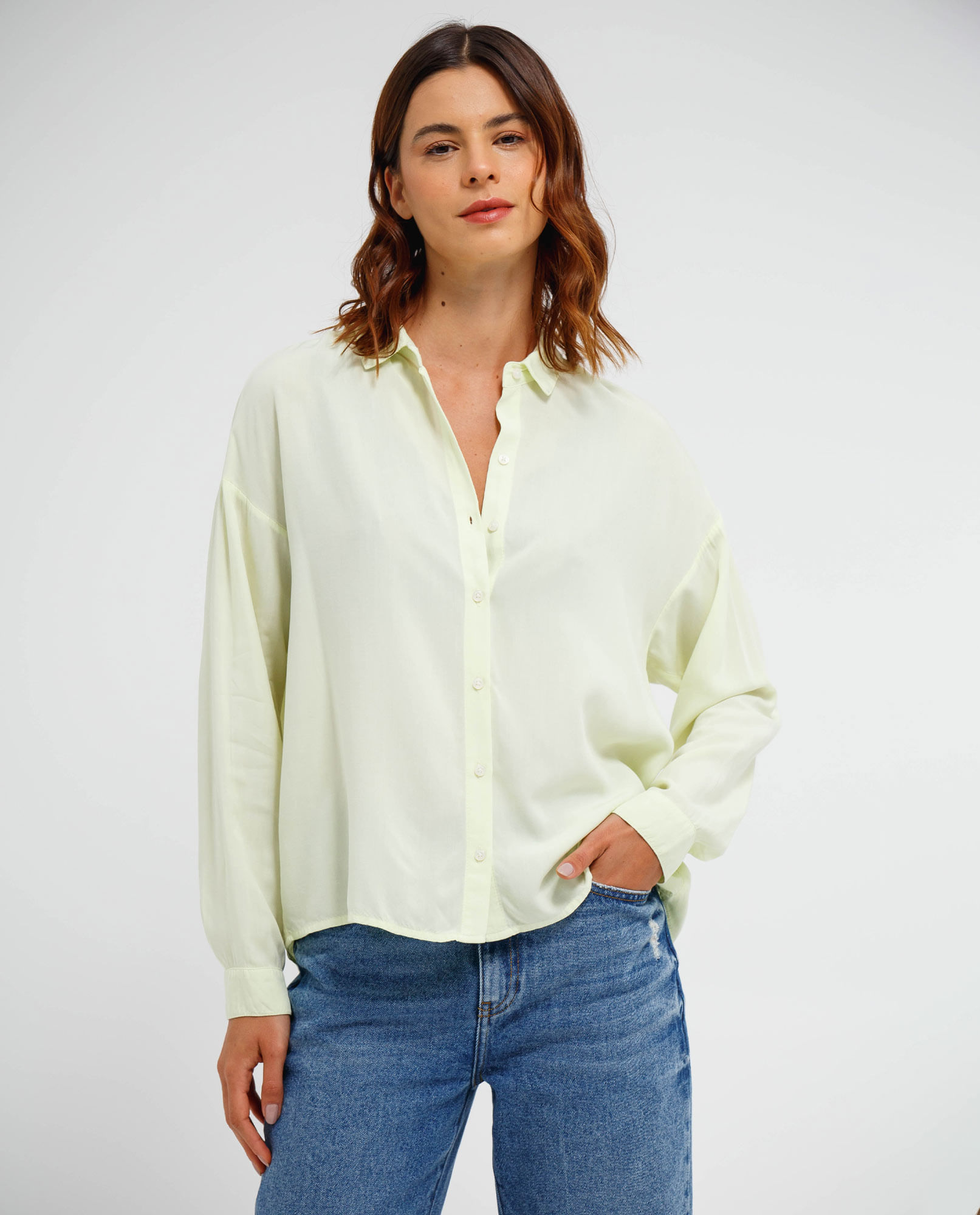 Camisa de manga rodada para mujer