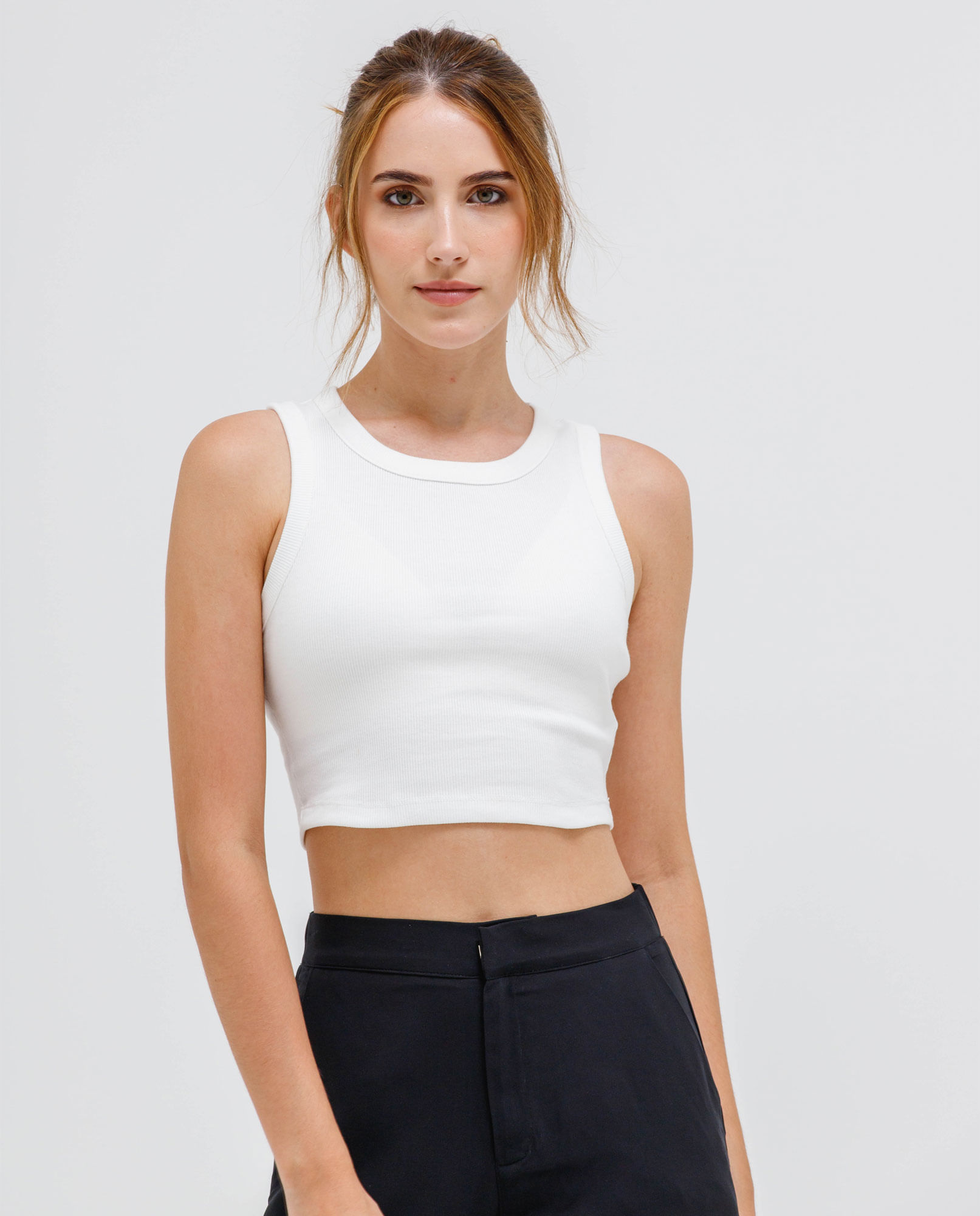 Camiseta básica manga sisa para mujer