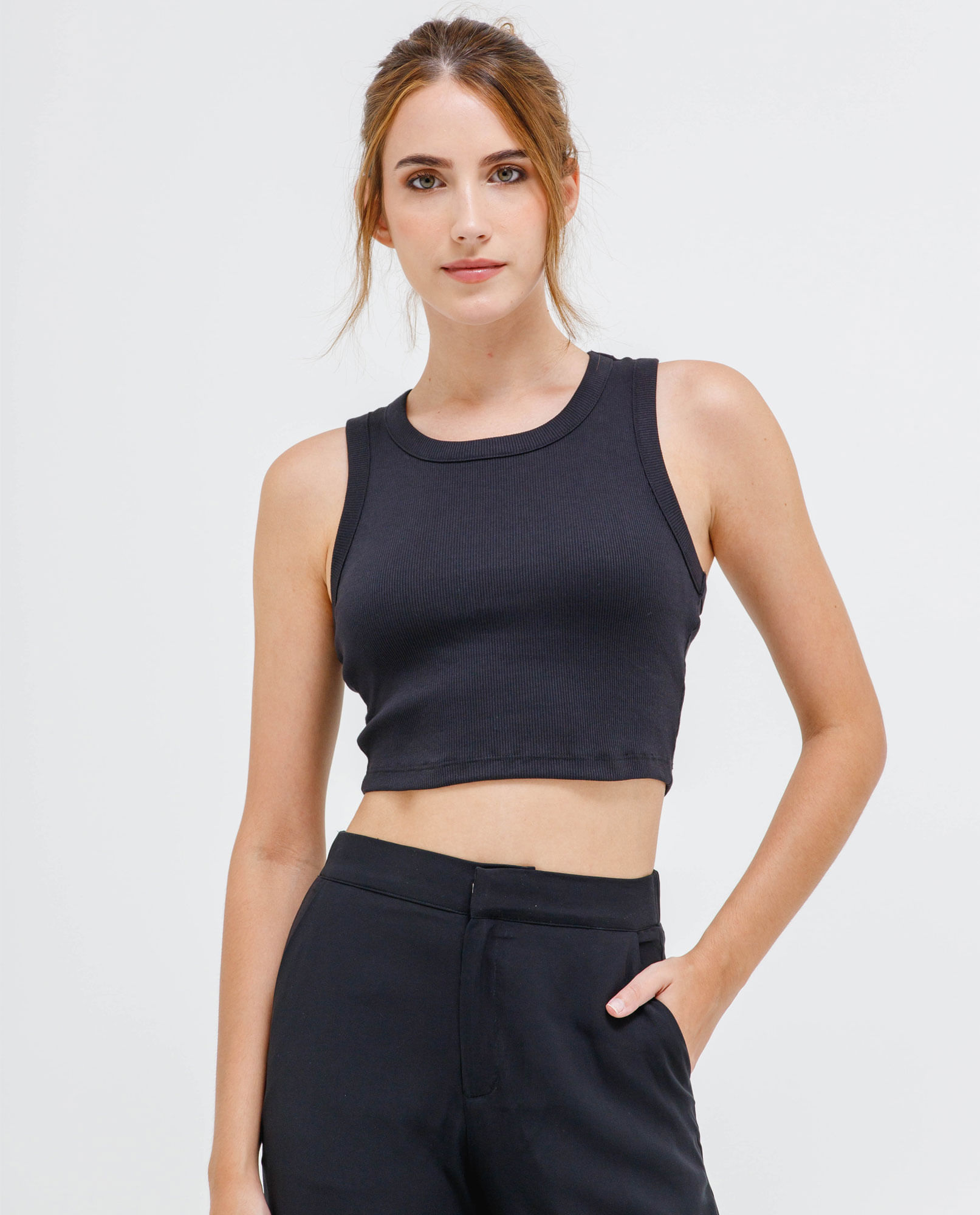 Camiseta básica manga sisa para mujer