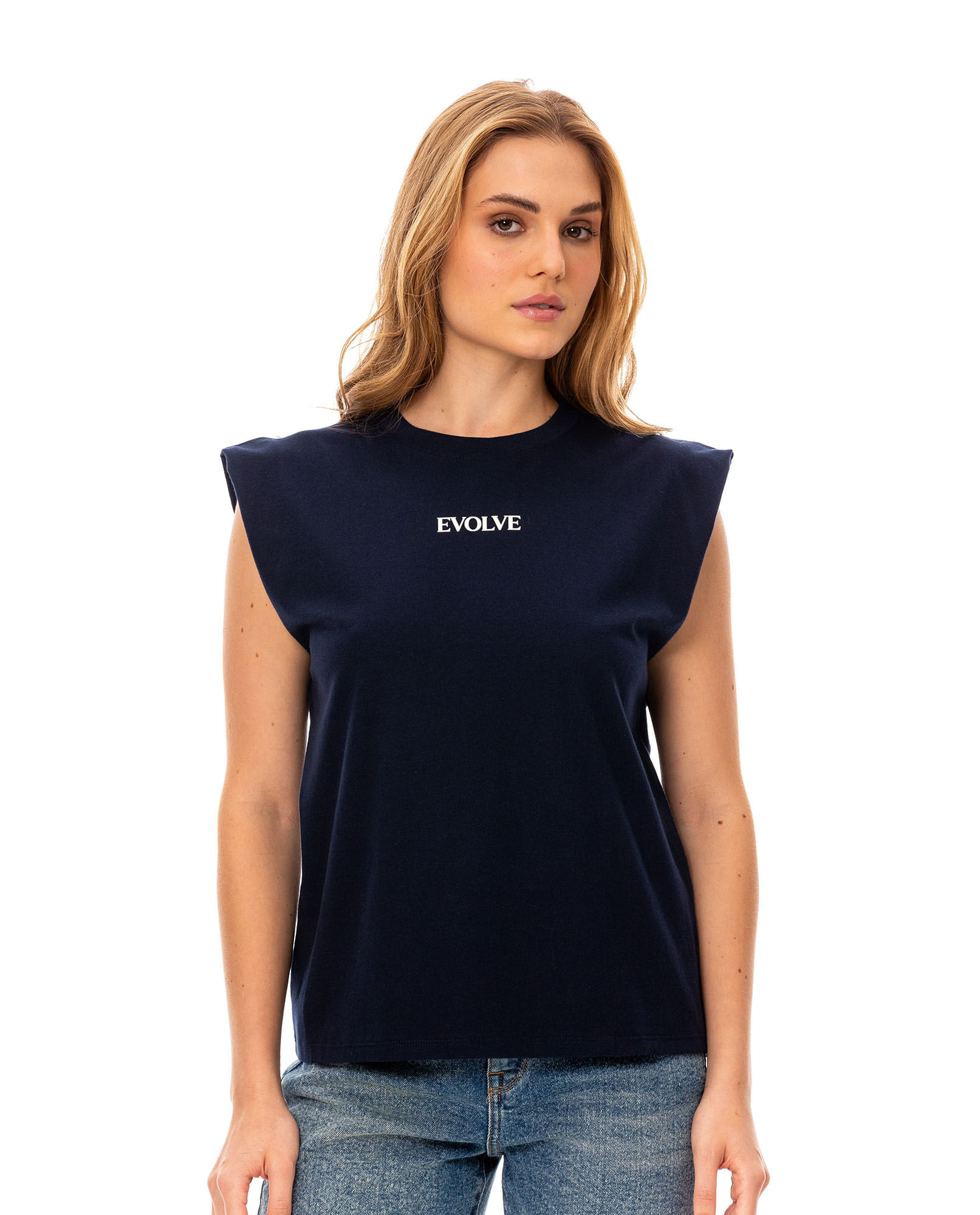 Camiseta básica manga sisa para mujer