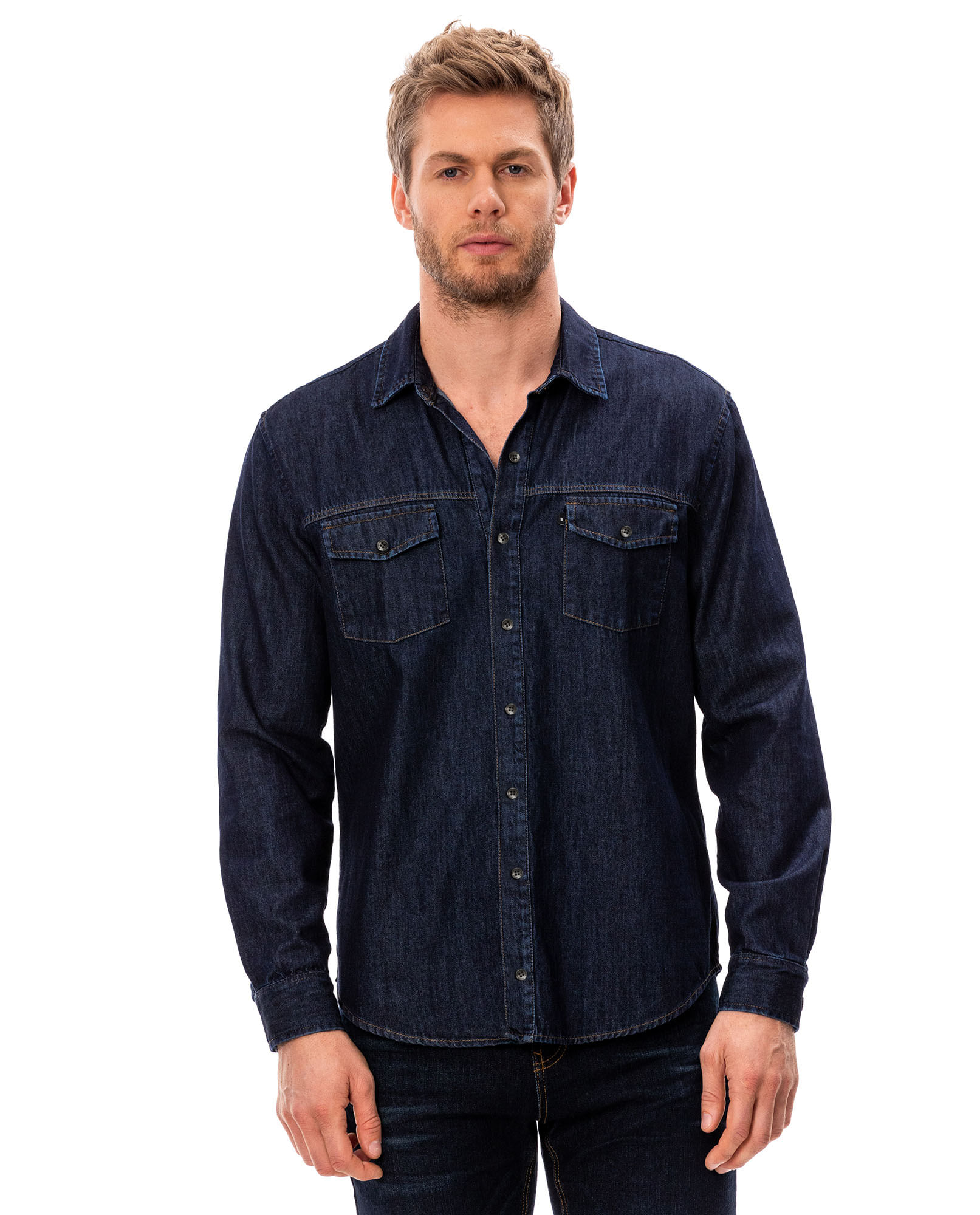 Camisa en denim para hombre