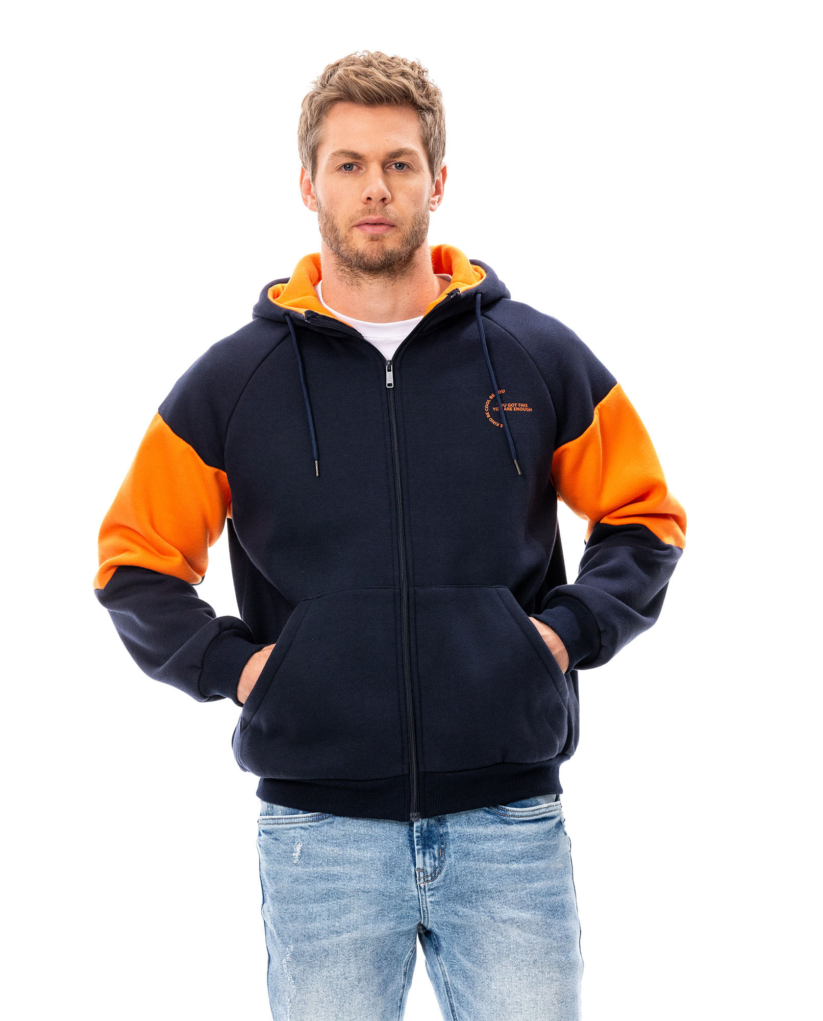 Buzo con cierre y capucha para hombre