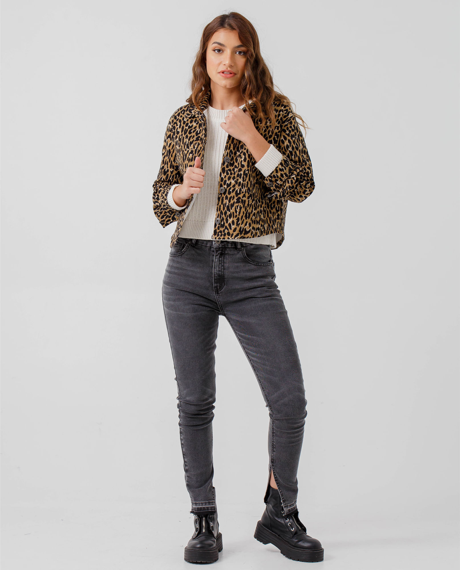 Jean Jegging con abertura en la bota para mujer