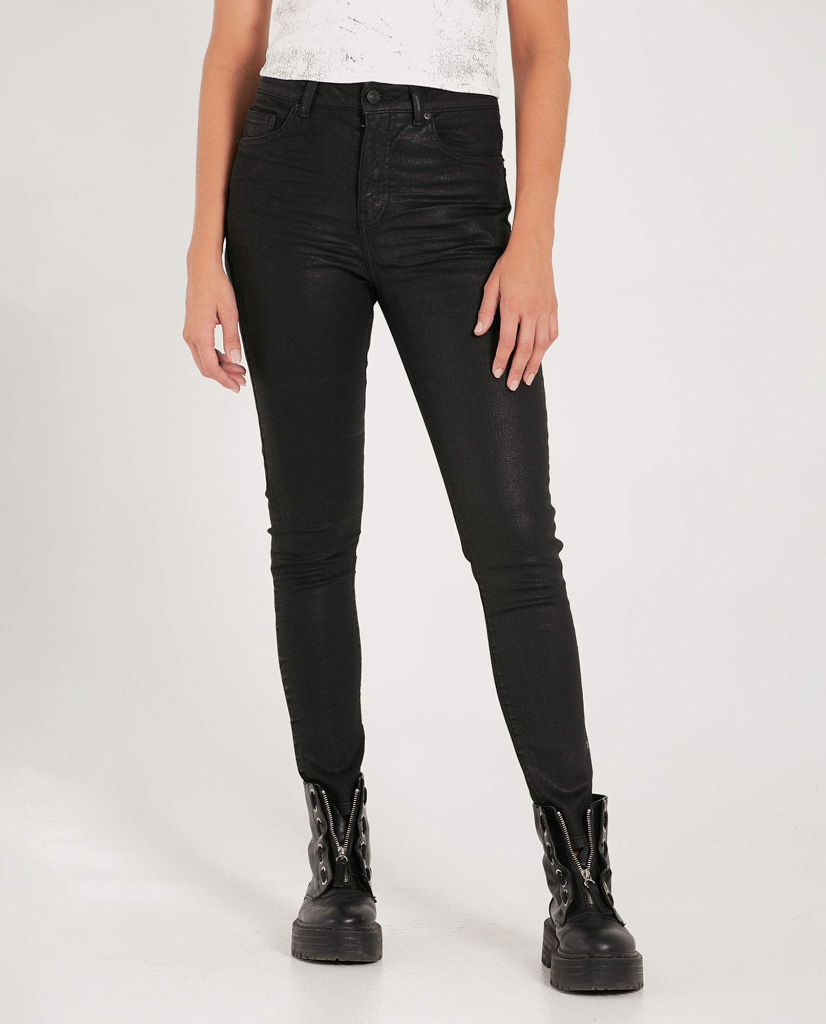 Jean Magic Up negro para mujer