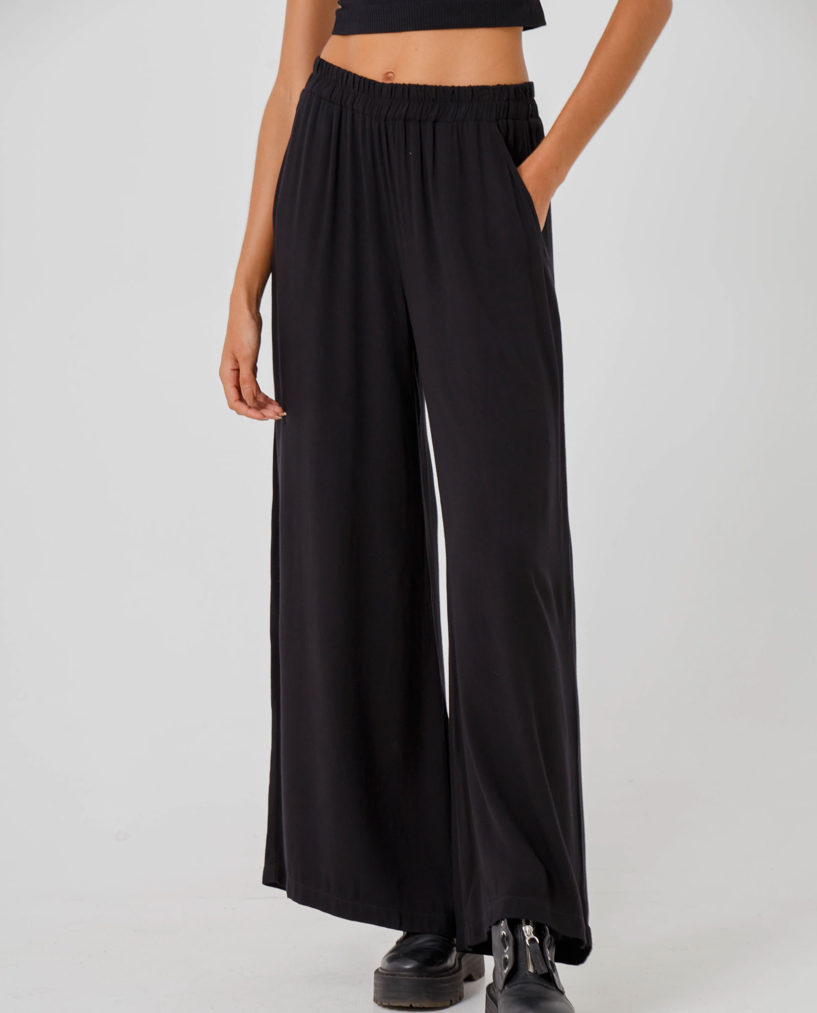 Pantalón Palazzo con bolsillos para mujer