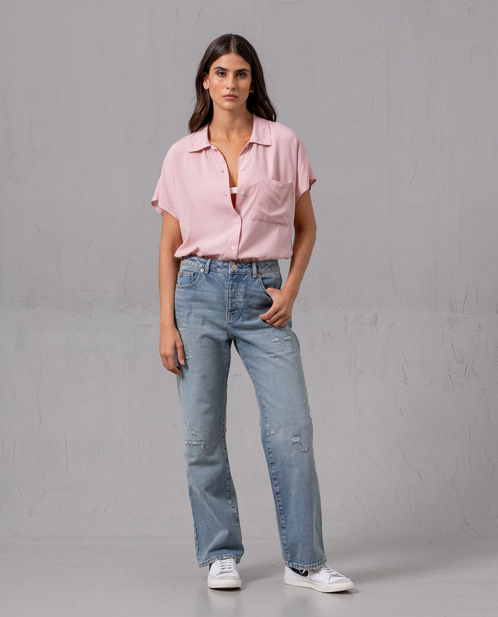 Camisa manga corta para mujer