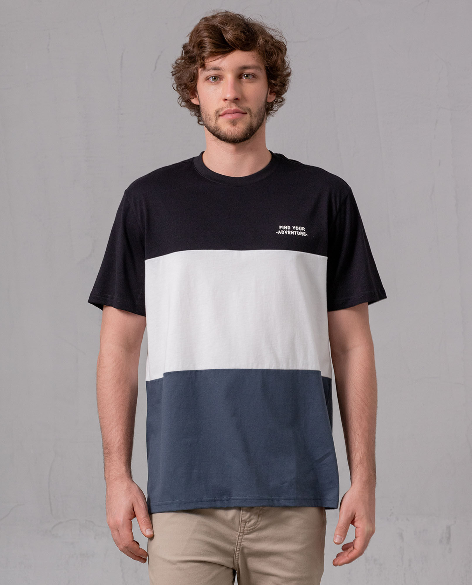 Camiseta en bloques de color para hombre