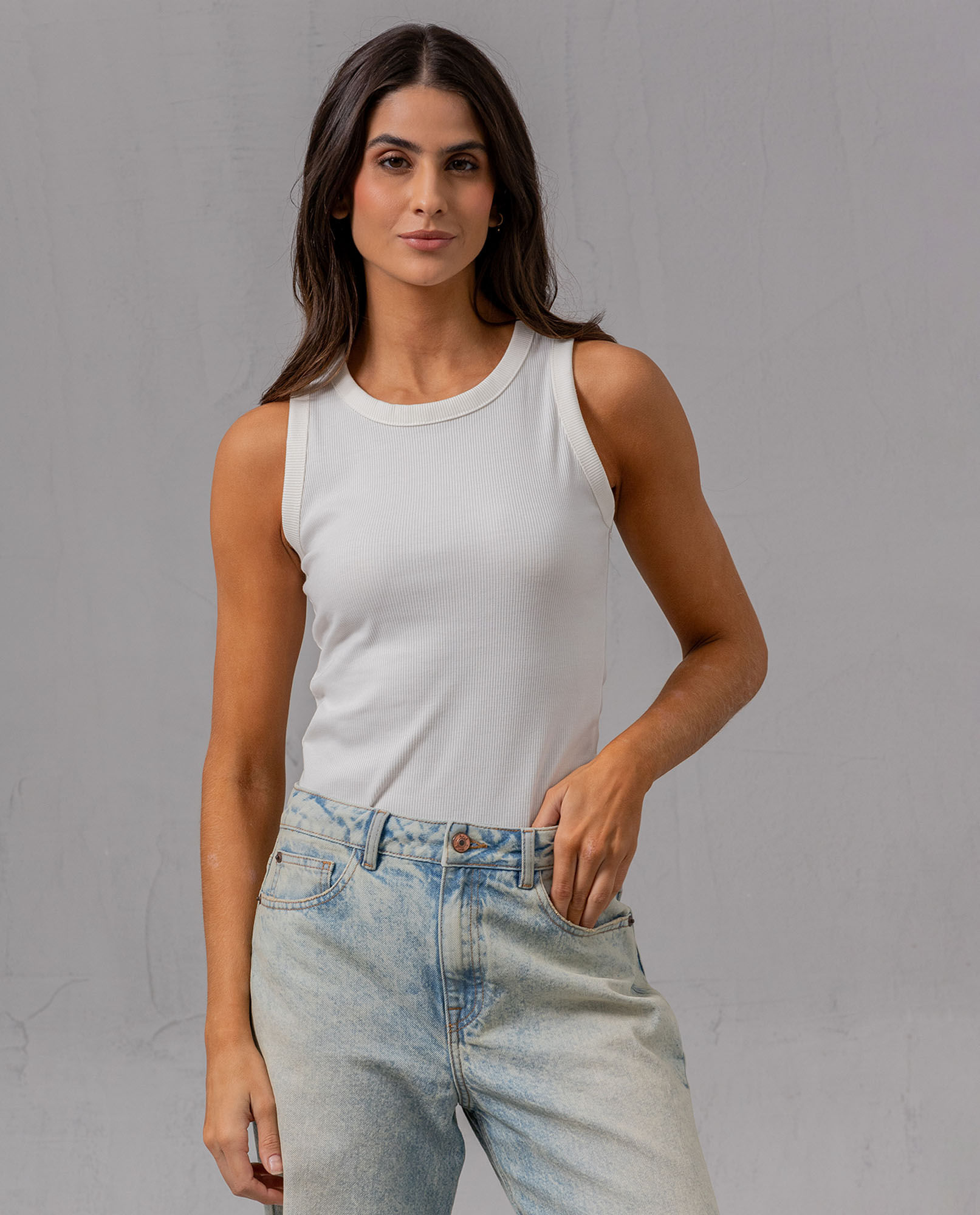 Camiseta básica manga sisa para mujer