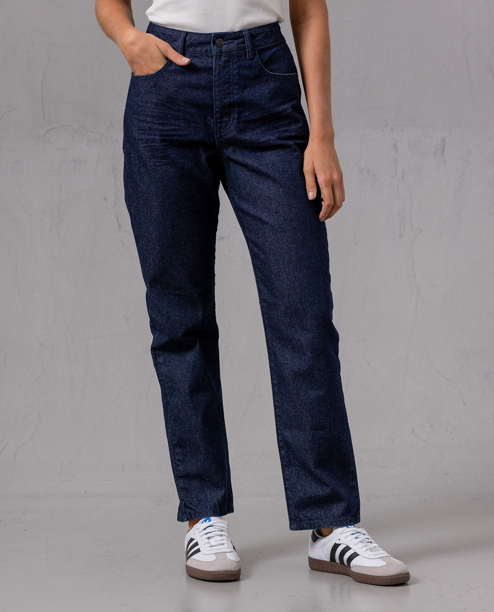 Jean Mom con arrugas 3D para mujer