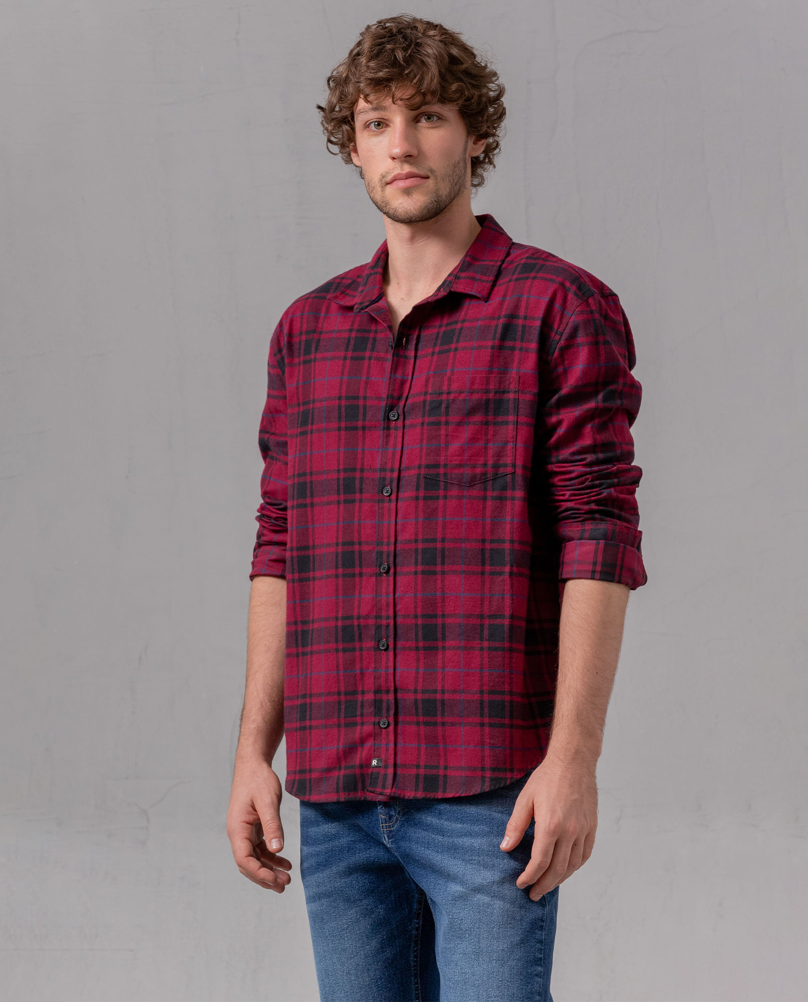 Camisa manga larga tipo leñadora para hombre