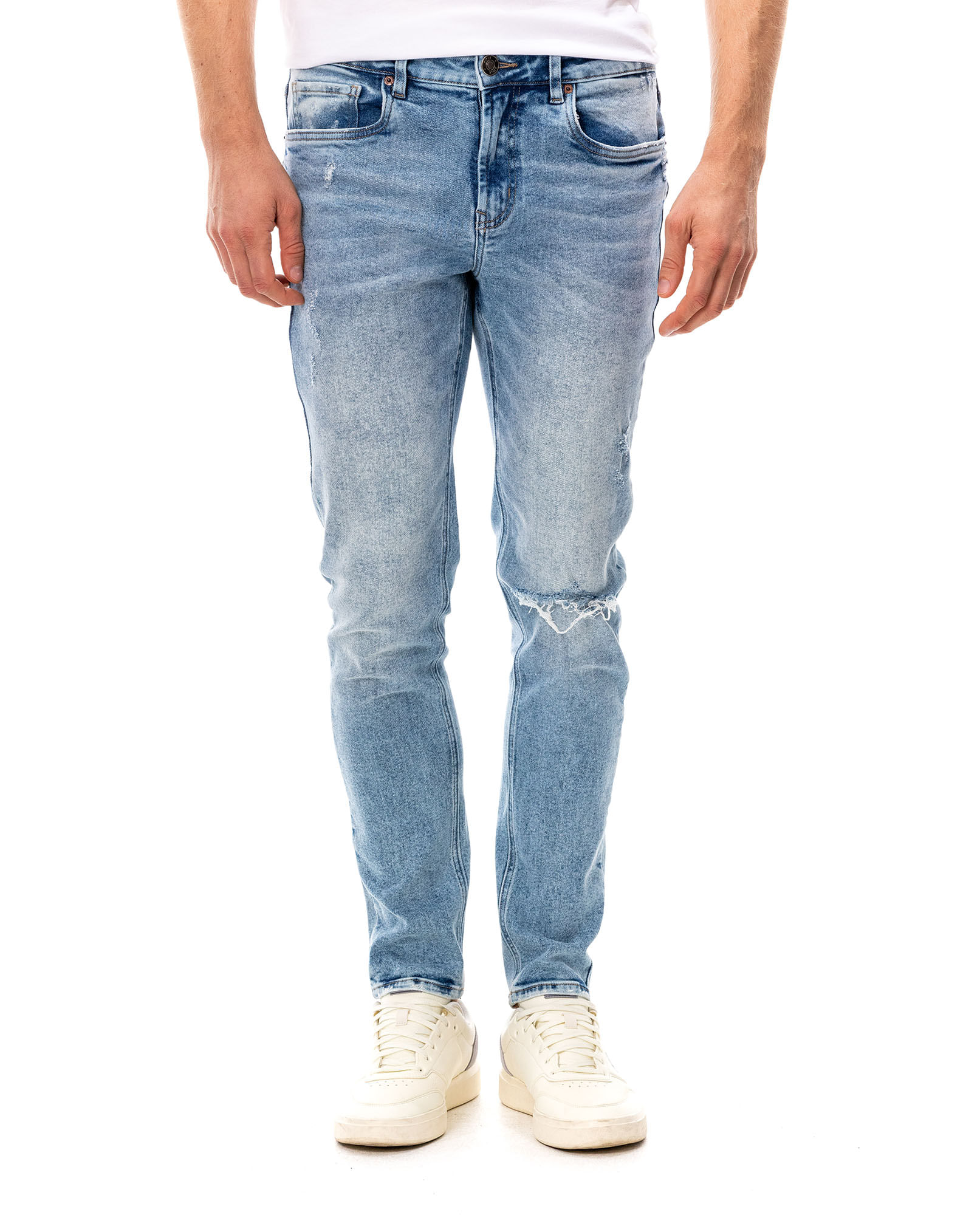 Jean Slim con rotos para hombre