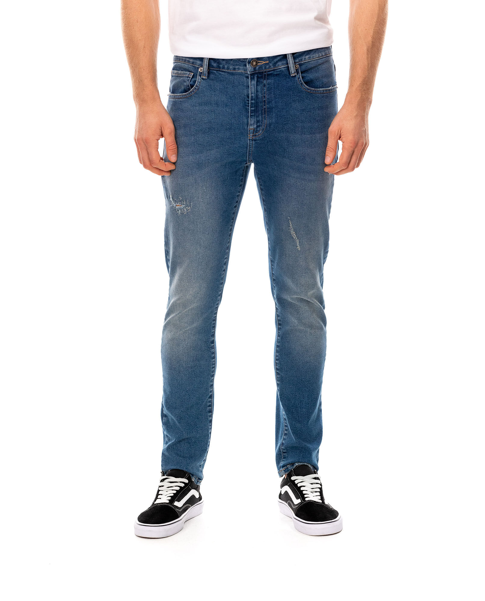Jean Slim con desgastes para hombre