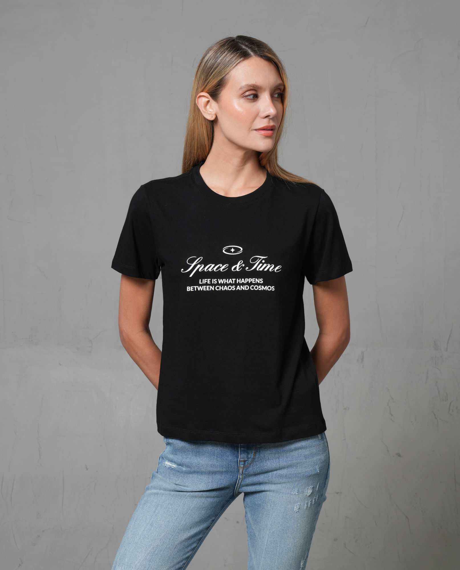 Camiseta manga corta con estampado para mujer