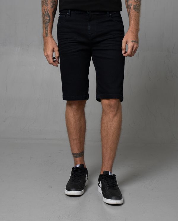 Bermuda en denim tono oscuro para hombre