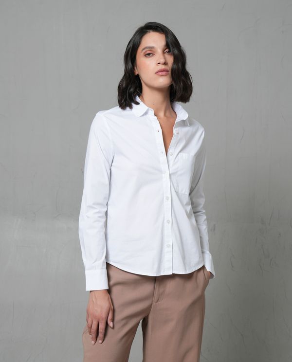 Camisa manga larga con bolsillo para mujer
