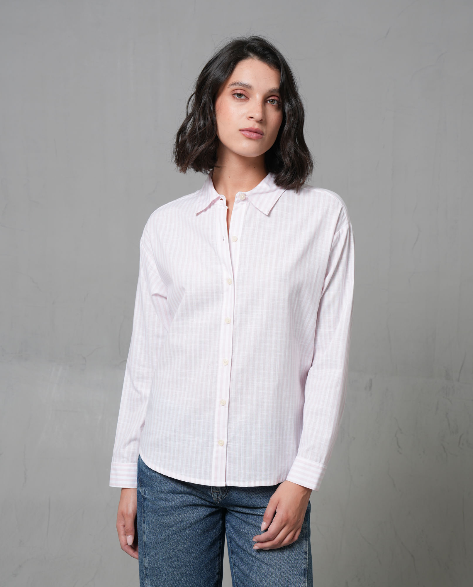Camisa icónica con diseño preteñido a rayas para mujer