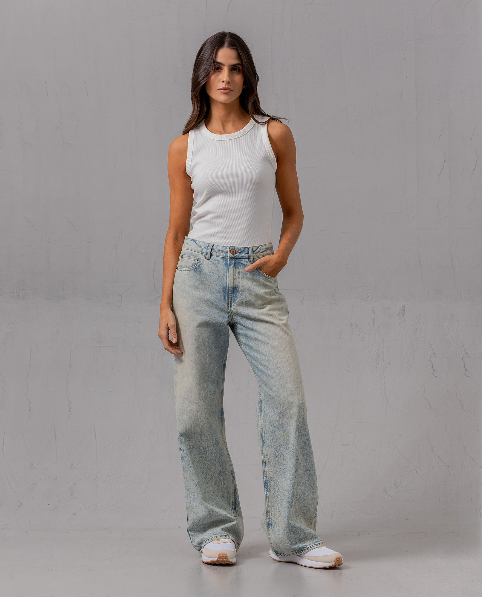 Jean Wide Leg tiro alto para mujer