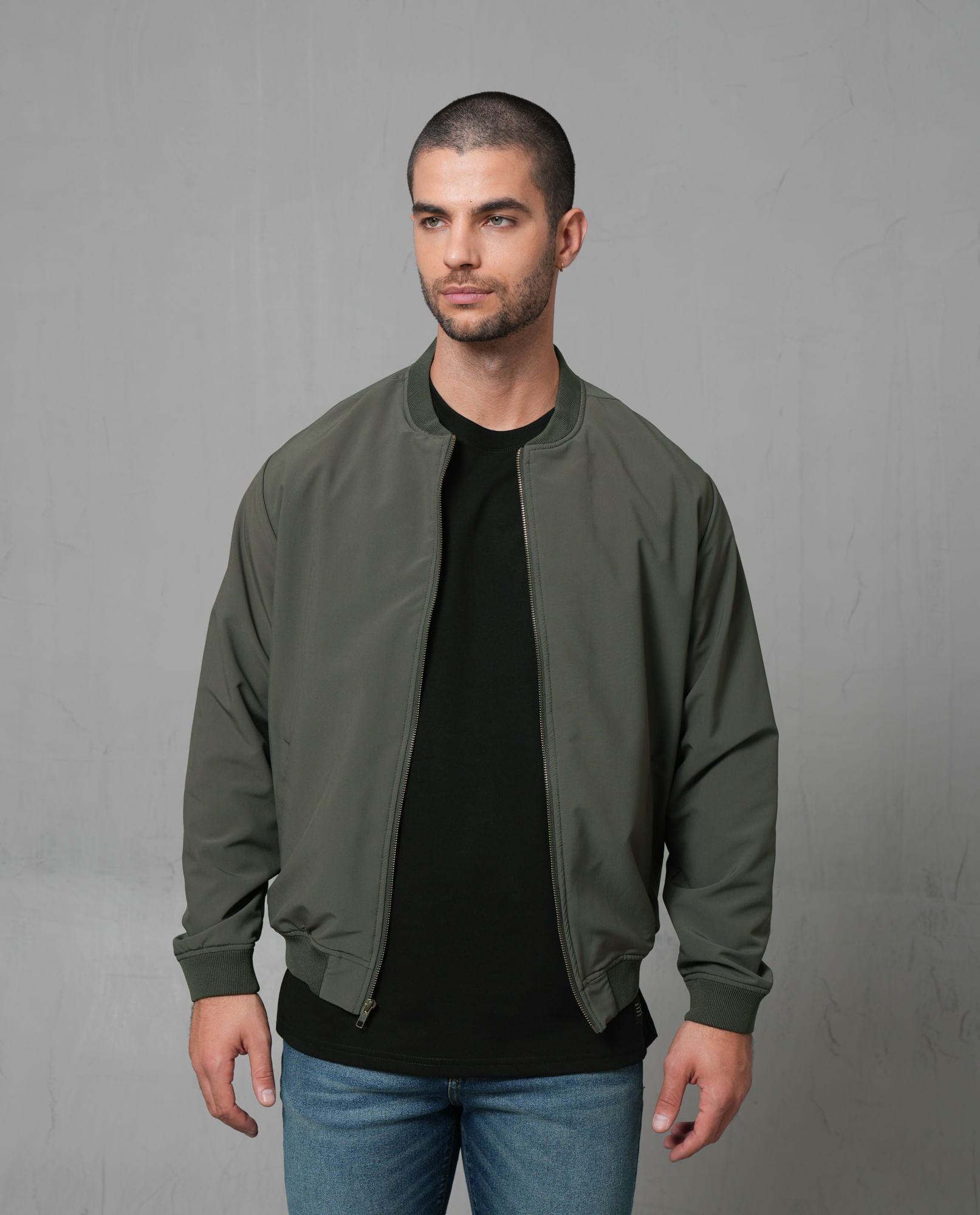 Chaqueta Bomber de tela antifluido para hombre