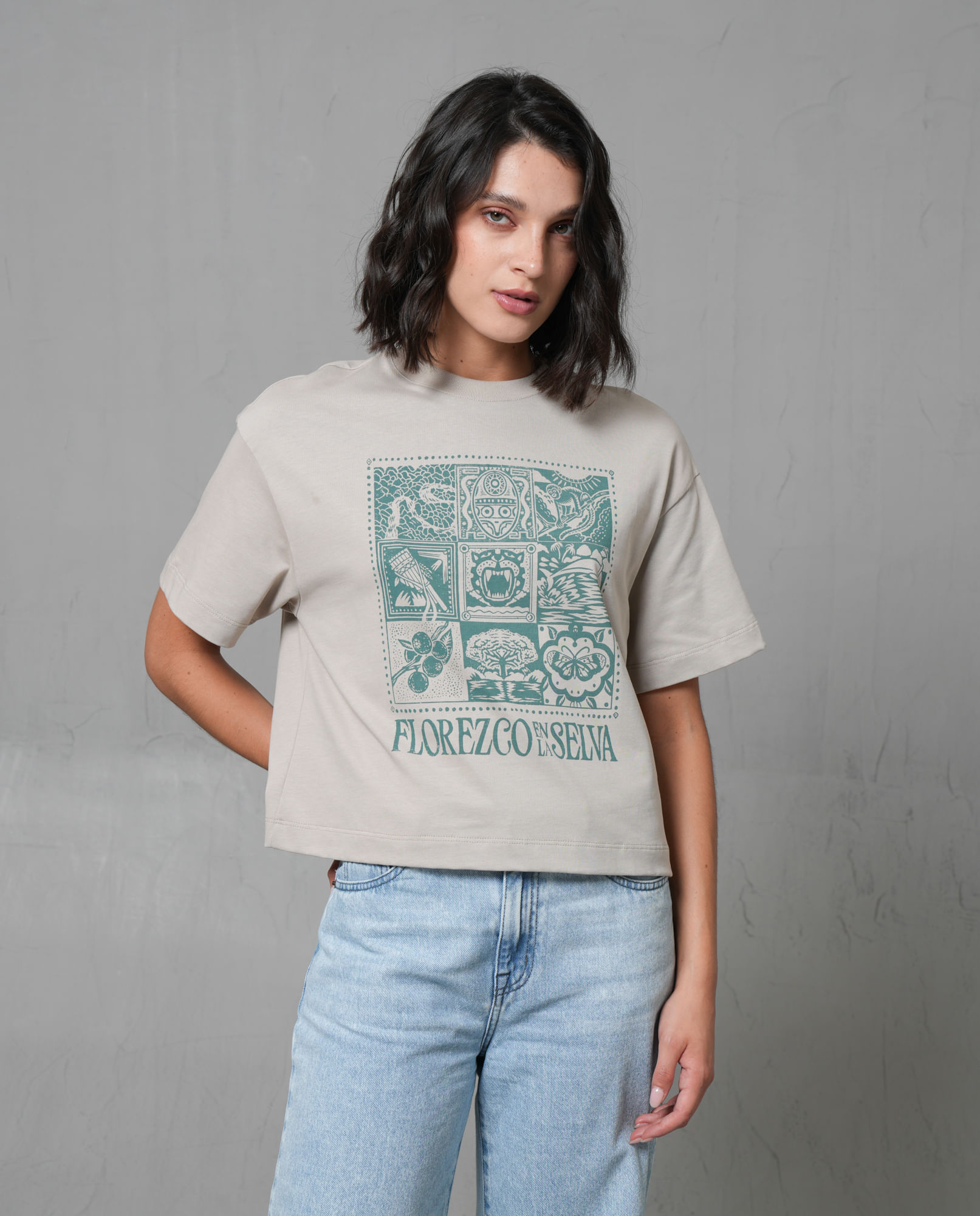 Camiseta oversized manga corta para mujer