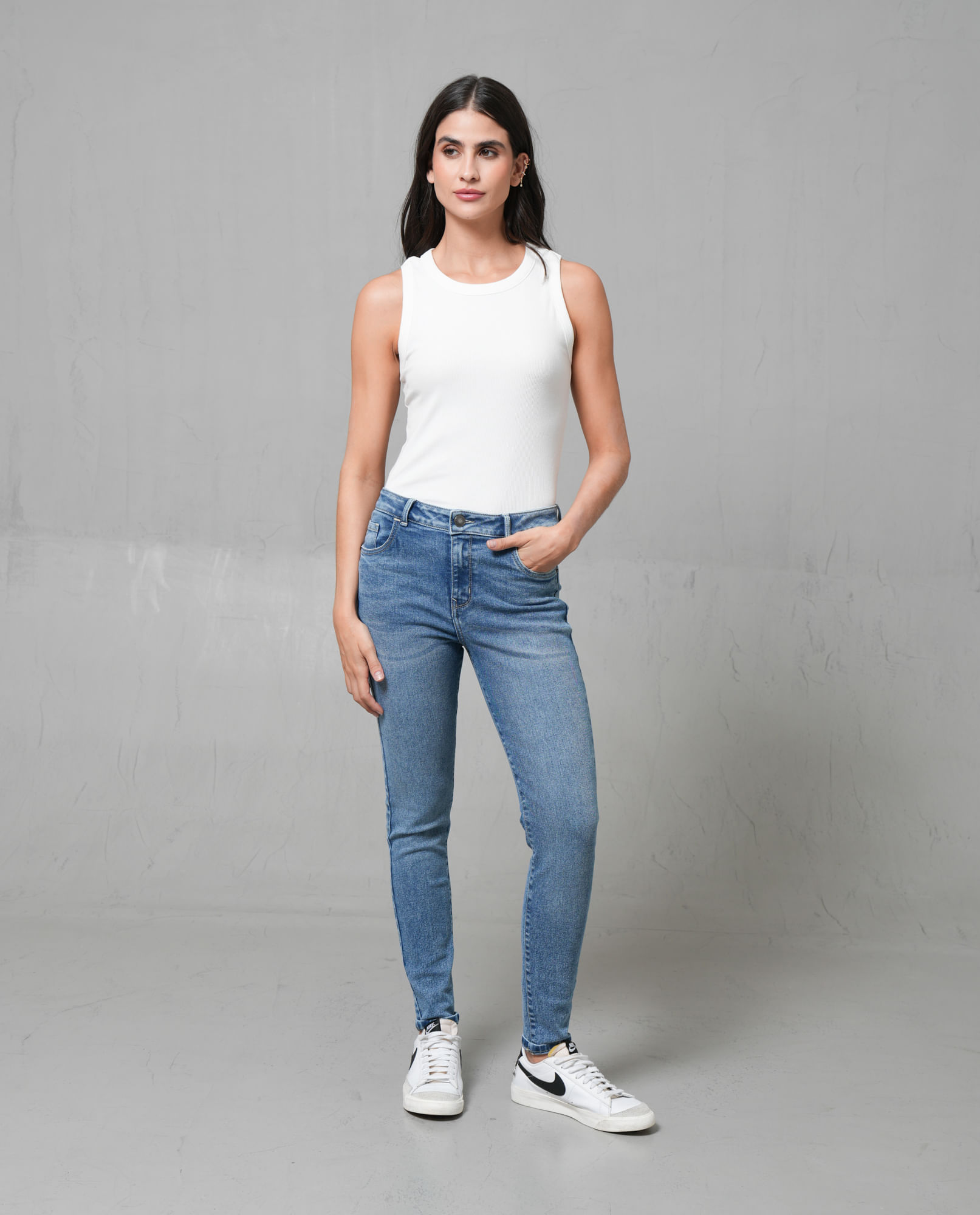 Jean Jegging tono claro para mujer